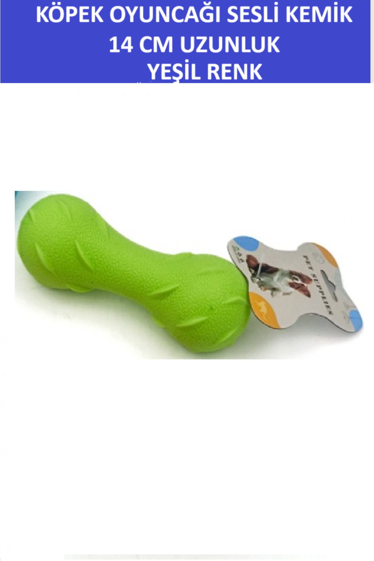 ZETCONCEPT-Plastic Serrated Sounded Dog Toy - Bone Shape - 14 cm Size 1