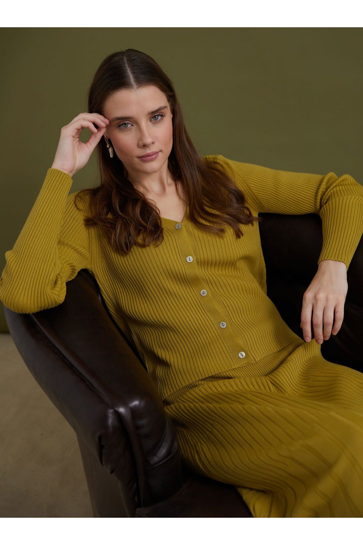 Refka-Oil Green Knitwear Set - Refka 3