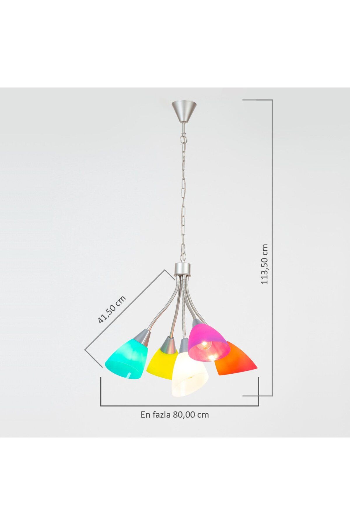 لوستر سفید مردانه و زنانه STALACTITES رنگارنگ Colorato 5 اورجینال Bahar Aydınlatma