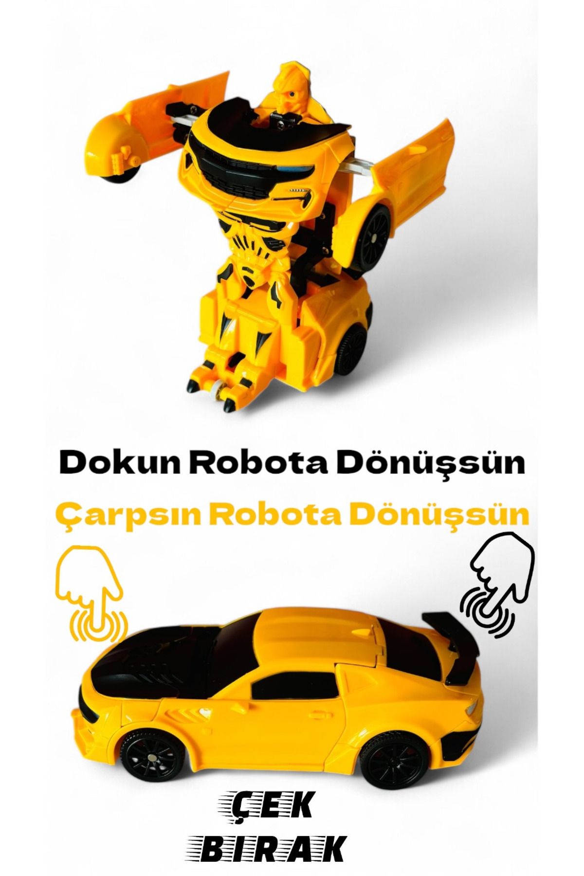 Robota Dönüşen Çek Bırak Araba Oyuncak Yarış Arabası Bumblebee