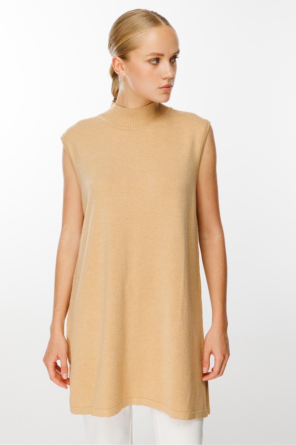 Ghisa-Camel Sleeveless Knitwear Tunic 5