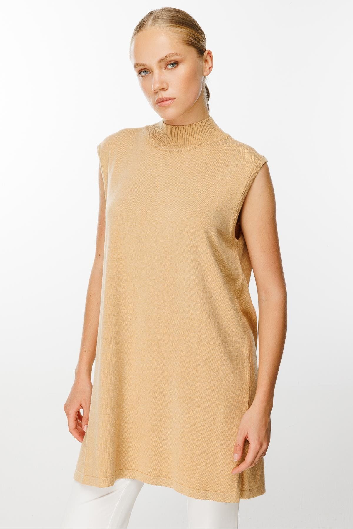 Ghisa-Camel Sleeveless Knitwear Tunic 7