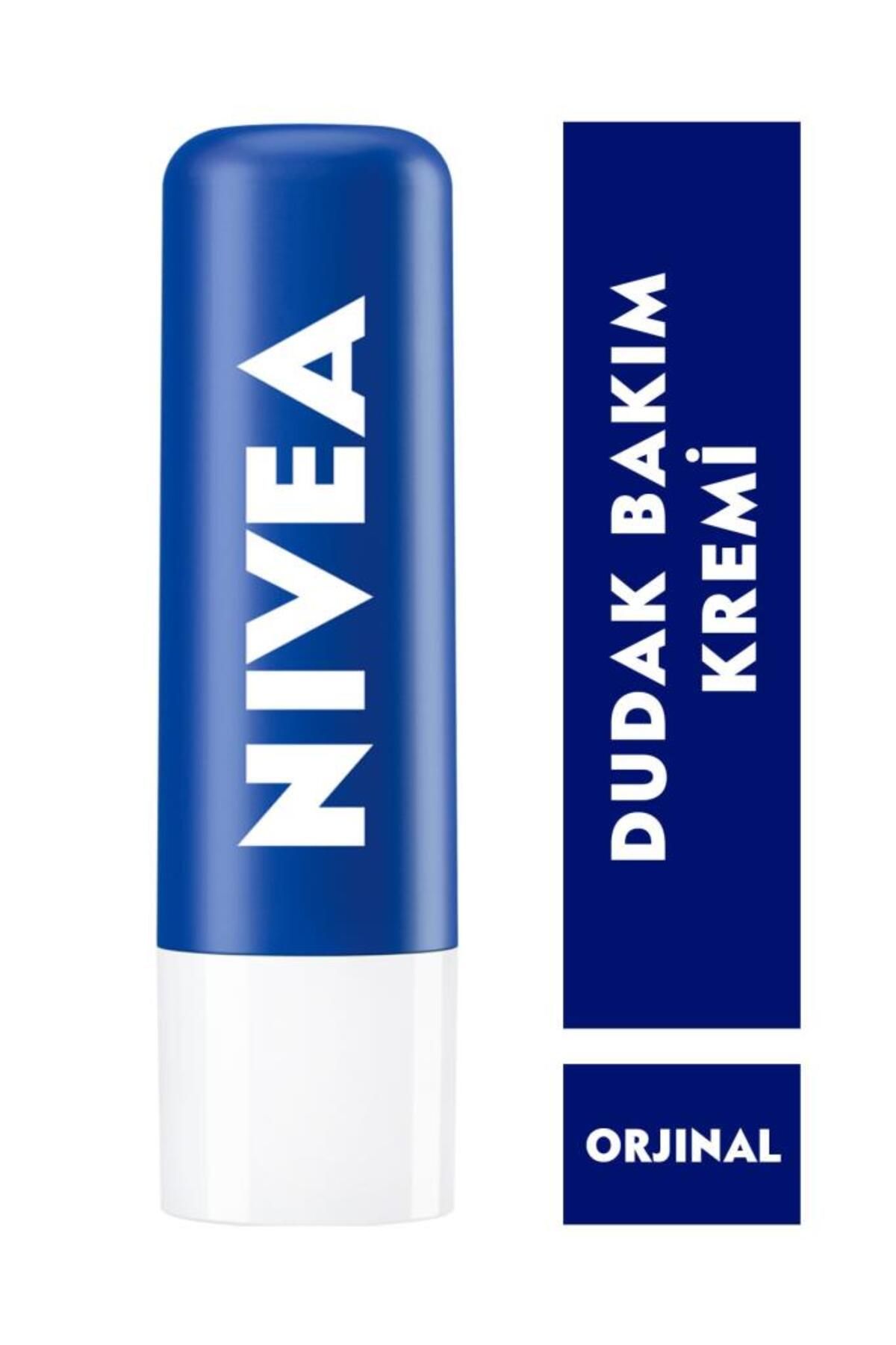 NIVEA Original Care Renksiz Dudak Bakım Kremi 4.8gr, 24 Saat Nemlendirici, Besleyici, Shea Yağı