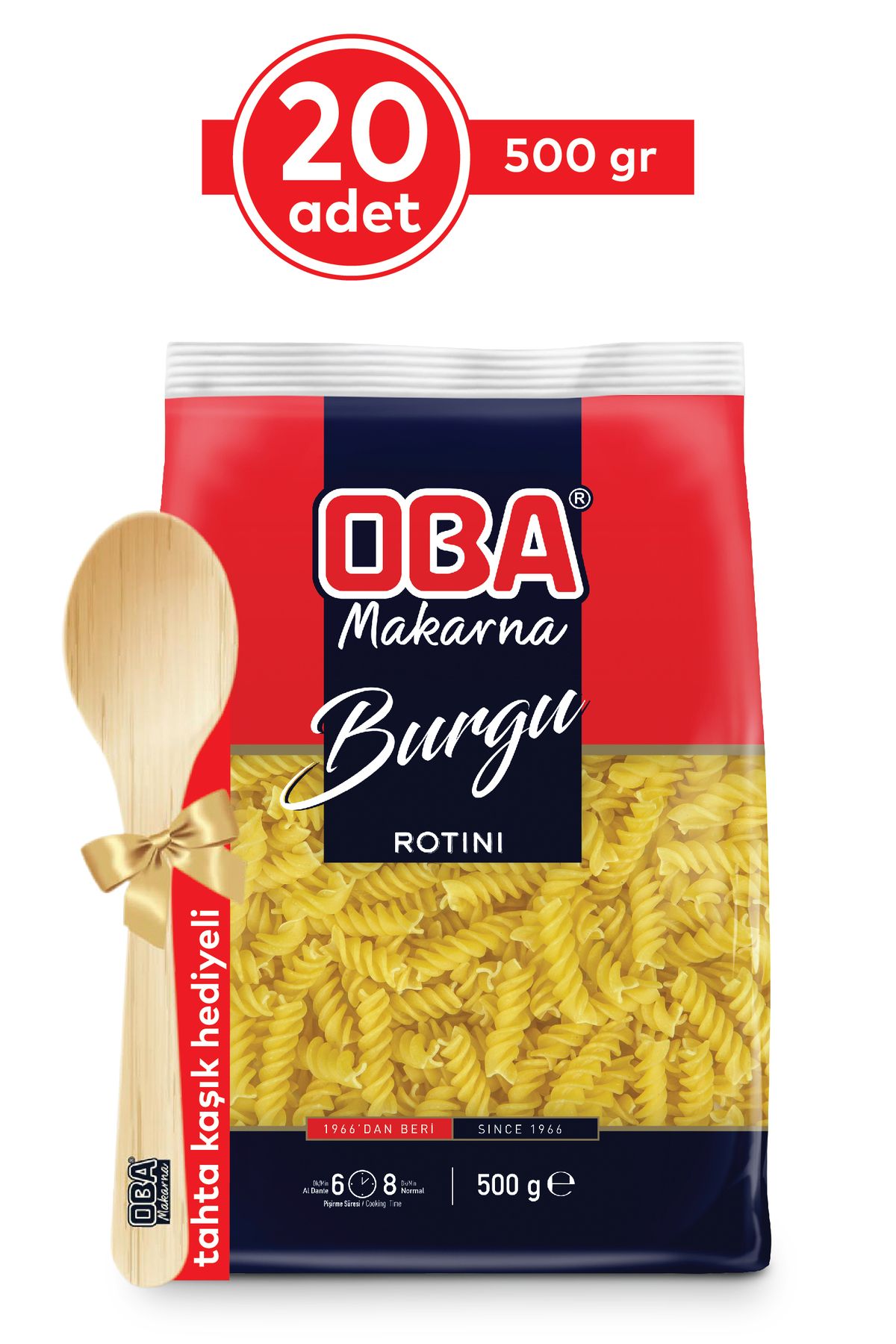 Oba Makarna Burgu Makarna 500 Gr (20'li Paket)