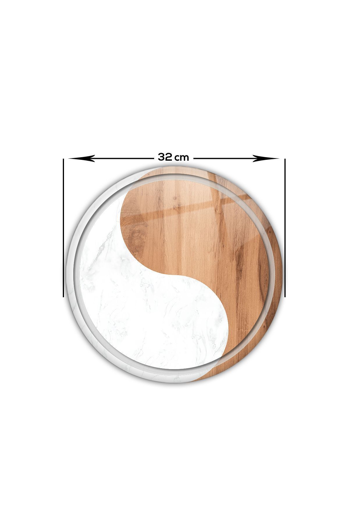 Decorita-Yin Yang Patterned Glass Cutting Board - Diameter 32cm| Patented Product 3