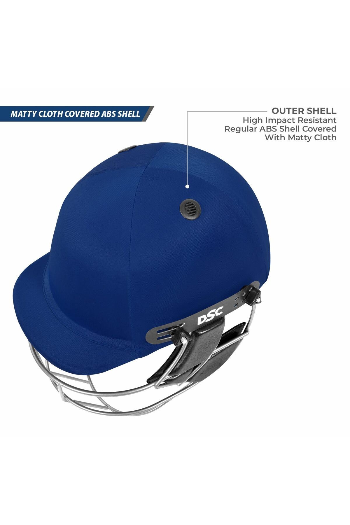 DSC-Defender Cricket Helmet, Royal Blue, Size: Large, For Men & Boys, Adjustable Steel Grill 5