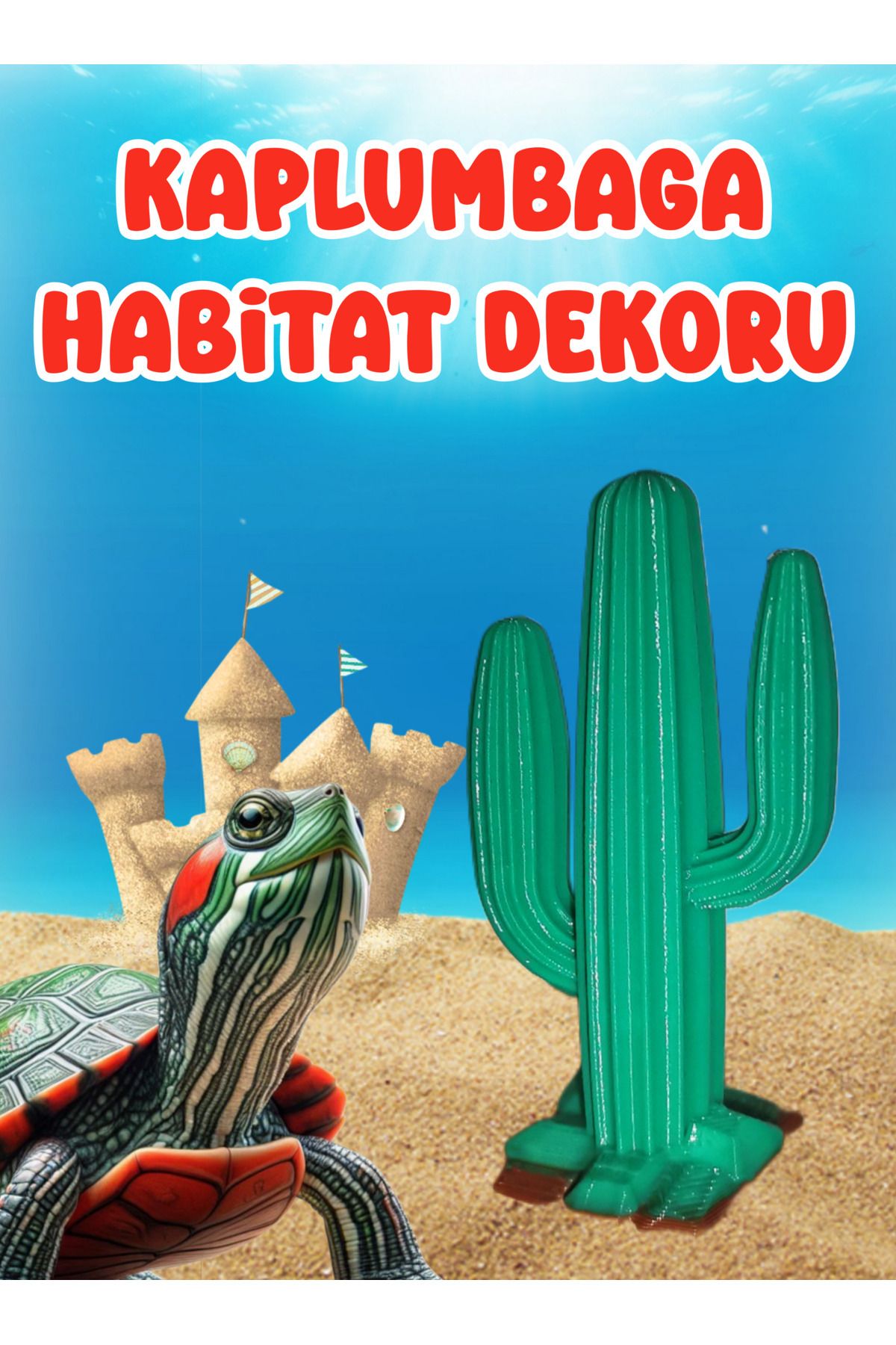 Akvaryum Kaplumbağa için Kaktüs Habitat Dekoru / Habitat Süsü / Küçük Akvaryum & Büyük Akvaryum Uygun