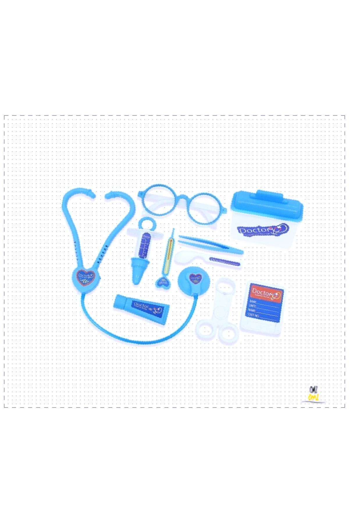OMZ Kartela Oyuncak Doktor Oyun Seti 10 Parça Mavi Kız Erkek Cocuk Egitici Montessori Oyuncaklar fotoğrafı 7 (önizleme)