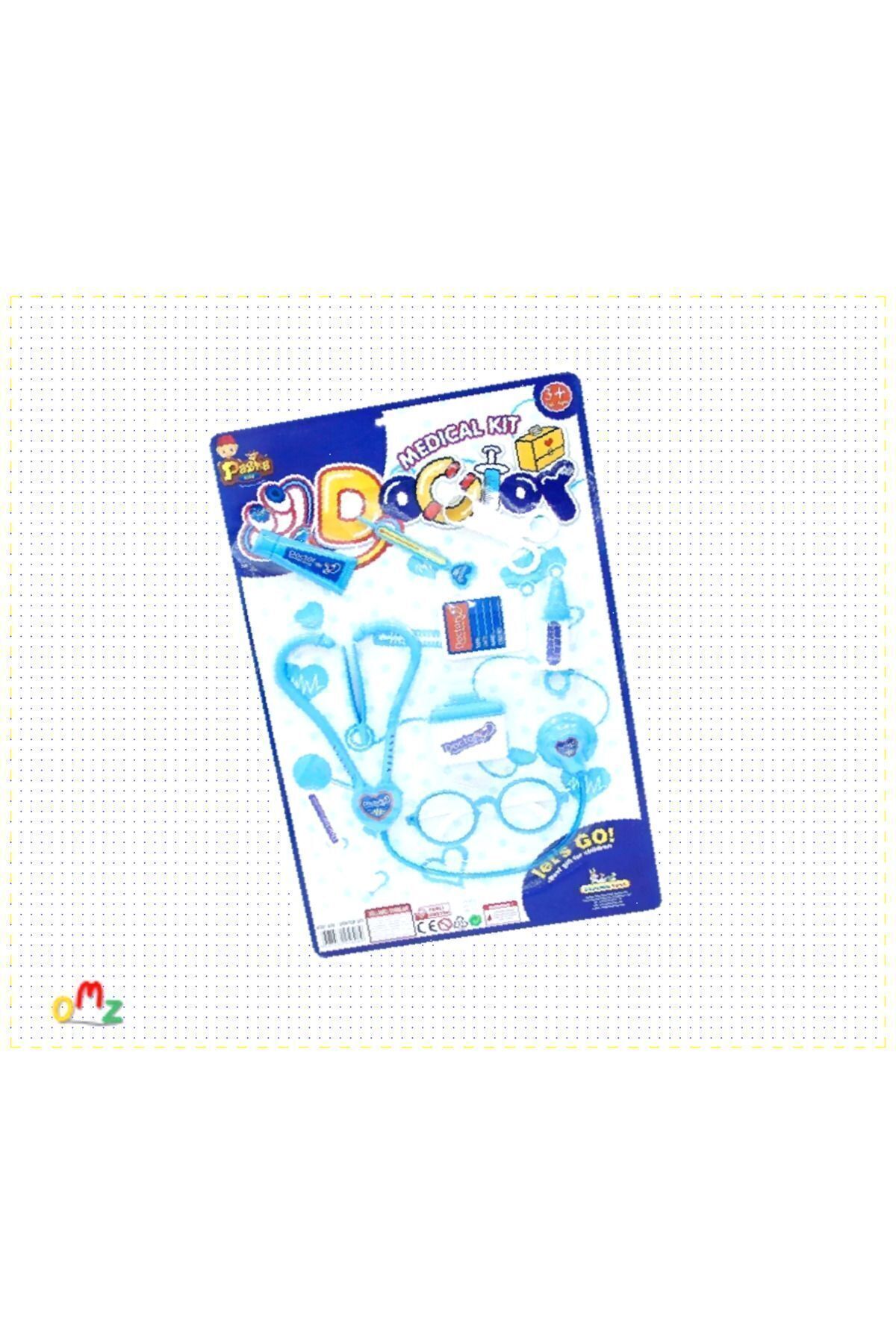 OMZ Kartela Oyuncak Doktor Oyun Seti 10 Parça Mavi Kız Erkek Cocuk Egitici Montessori Oyuncaklar fotoğrafı 6 (önizleme)