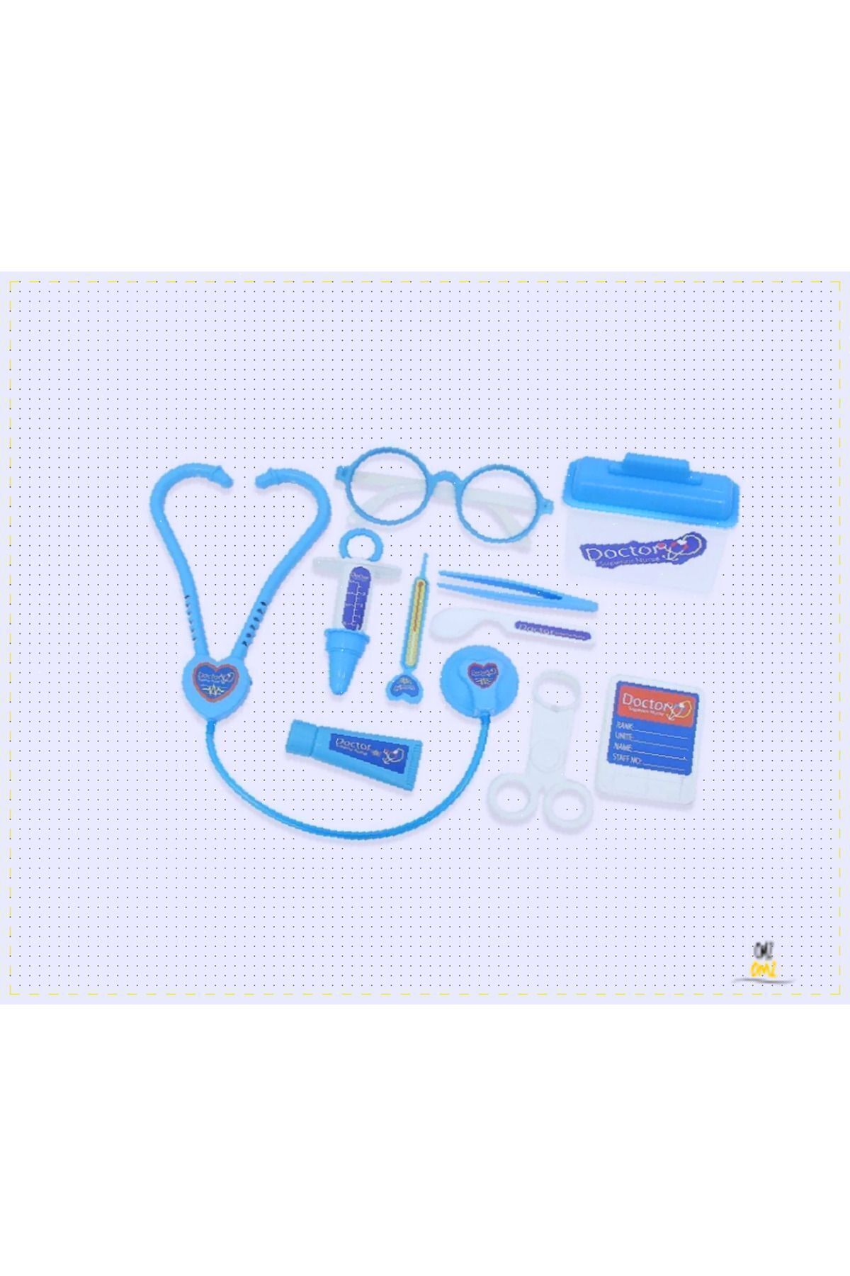 OMZ Kartela Oyuncak Doktor Oyun Seti 10 Parça Mavi Kız Erkek Cocuk Egitici Montessori Oyuncaklar fotoğrafı 3 (önizleme)