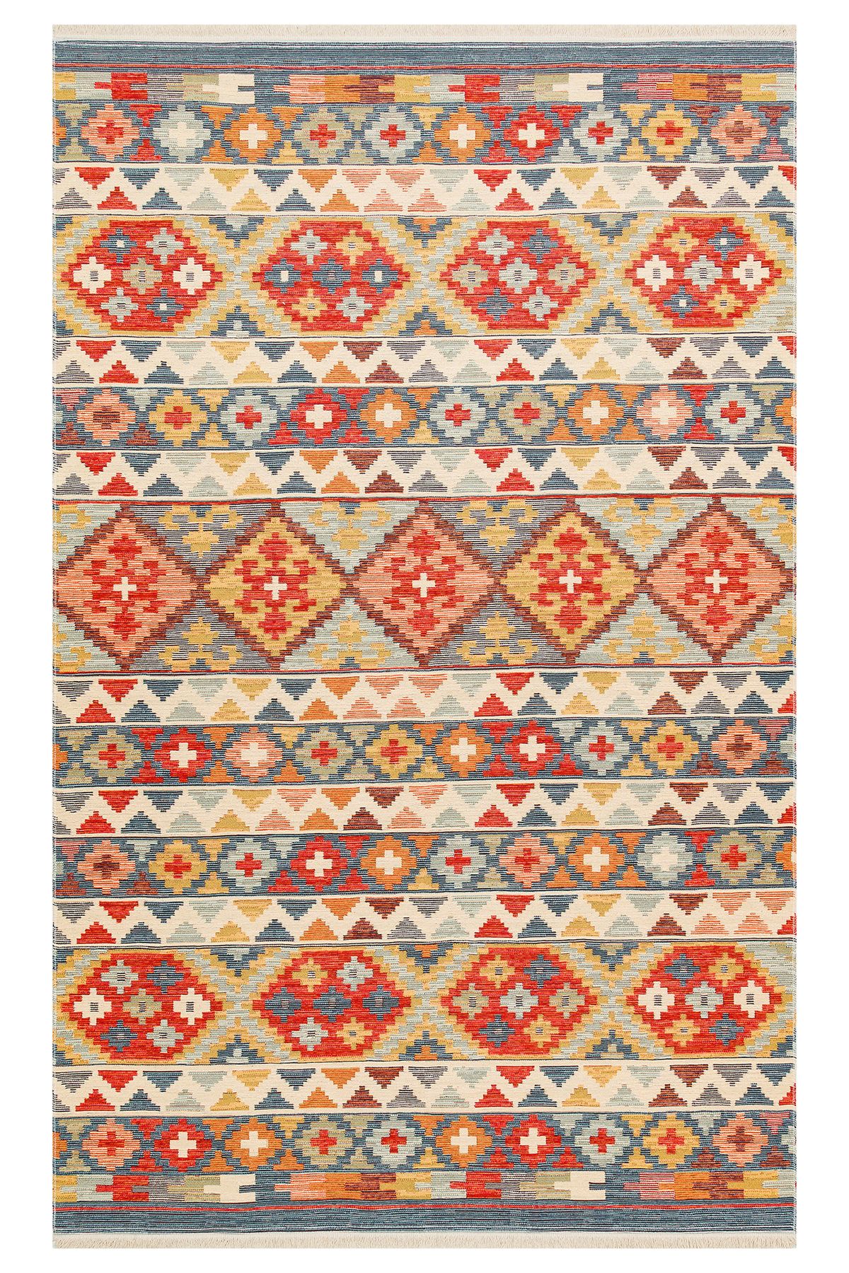 Eko Halı MAYER HALI NOMAD 02 AQUA Yıkanabilir, Çift Taraflı Kullanıma Uygun Yumuşak Tuşeli Otantik Kilim
