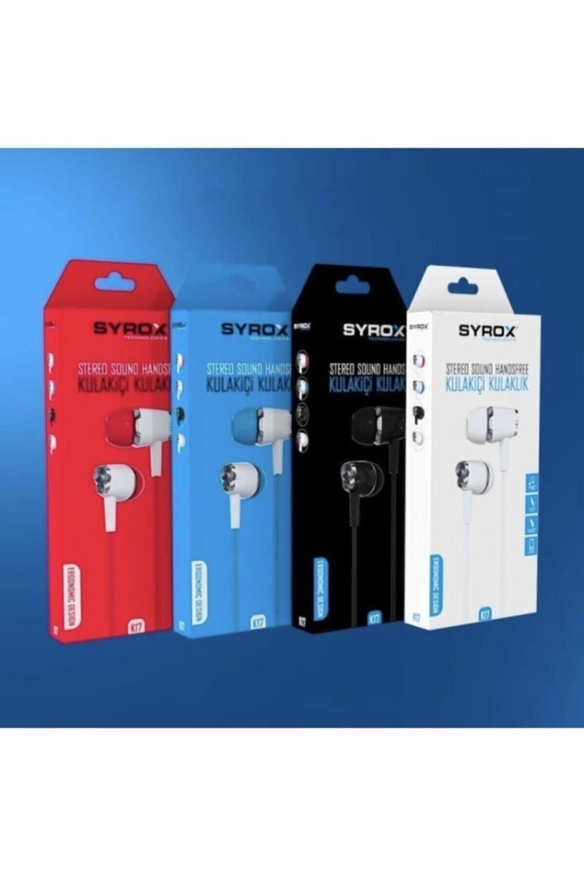 Syrox K17 Stereo Kulakiçi Kulaklık (MAVİ RENK)