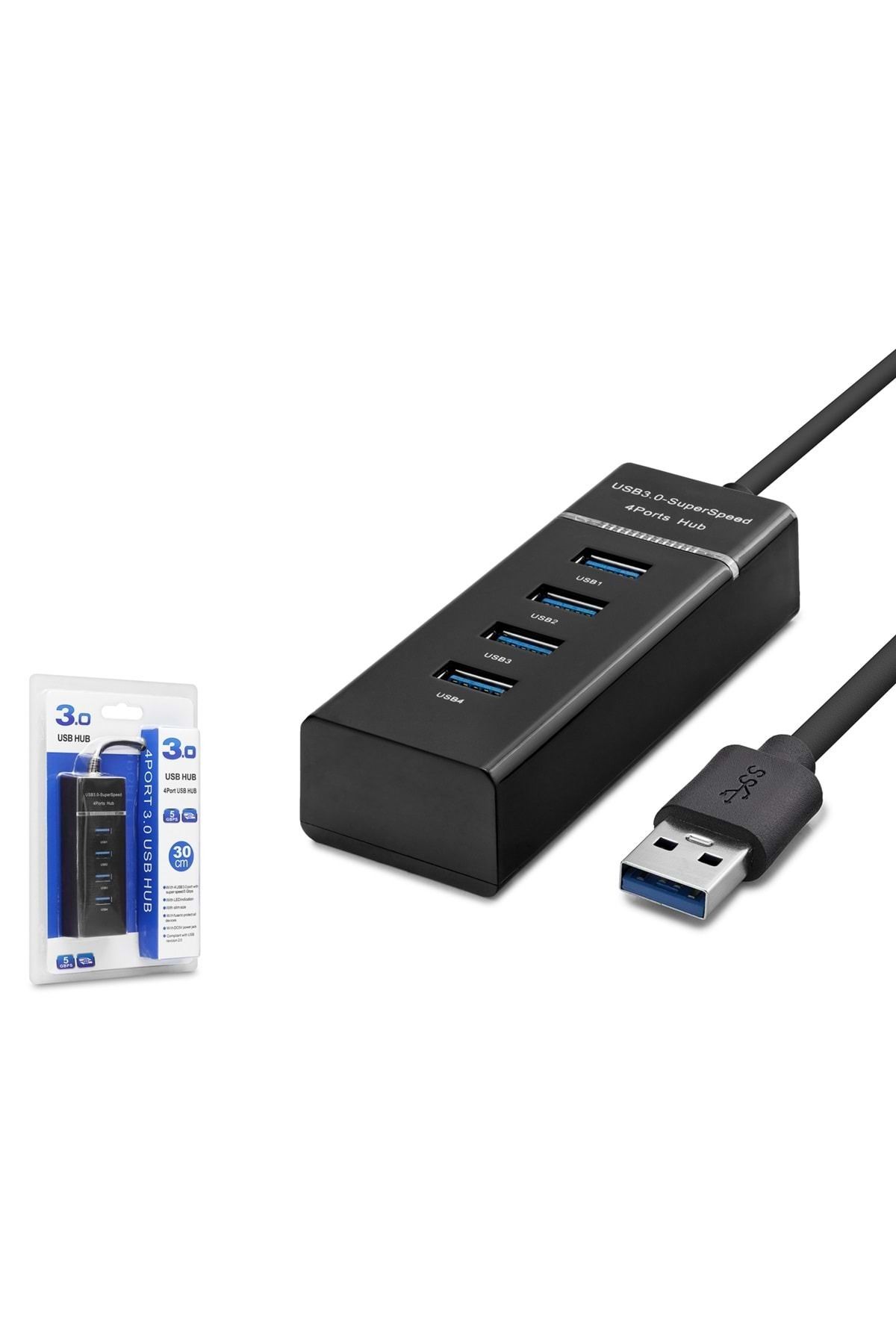 HADRON Hdx7017 Usb3.0 Hub 1port Usb3.0 3port Usb2.0 30cm Super Speed Siyah