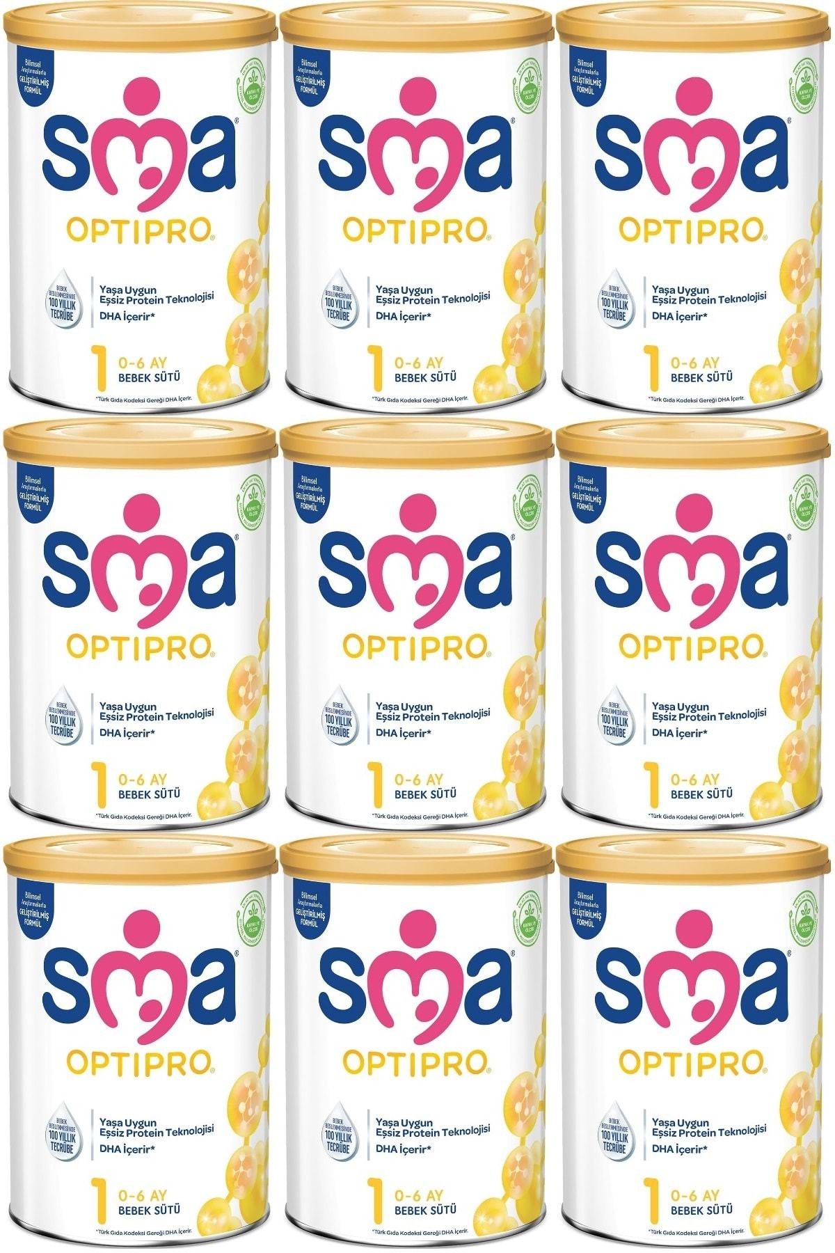 SMA Optipro 800GR No:1 Baby Milk (0-6 ماهه) (ست 9 تایی)