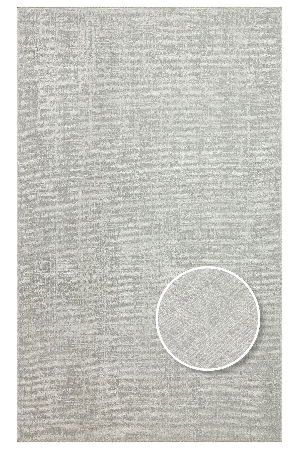 Eko Halı MAYER HALI KALAHARİ PLAIN SILVER Özel Dokuma Tekniği ile Üretilen Modern Sade Desenli Makine Halısı