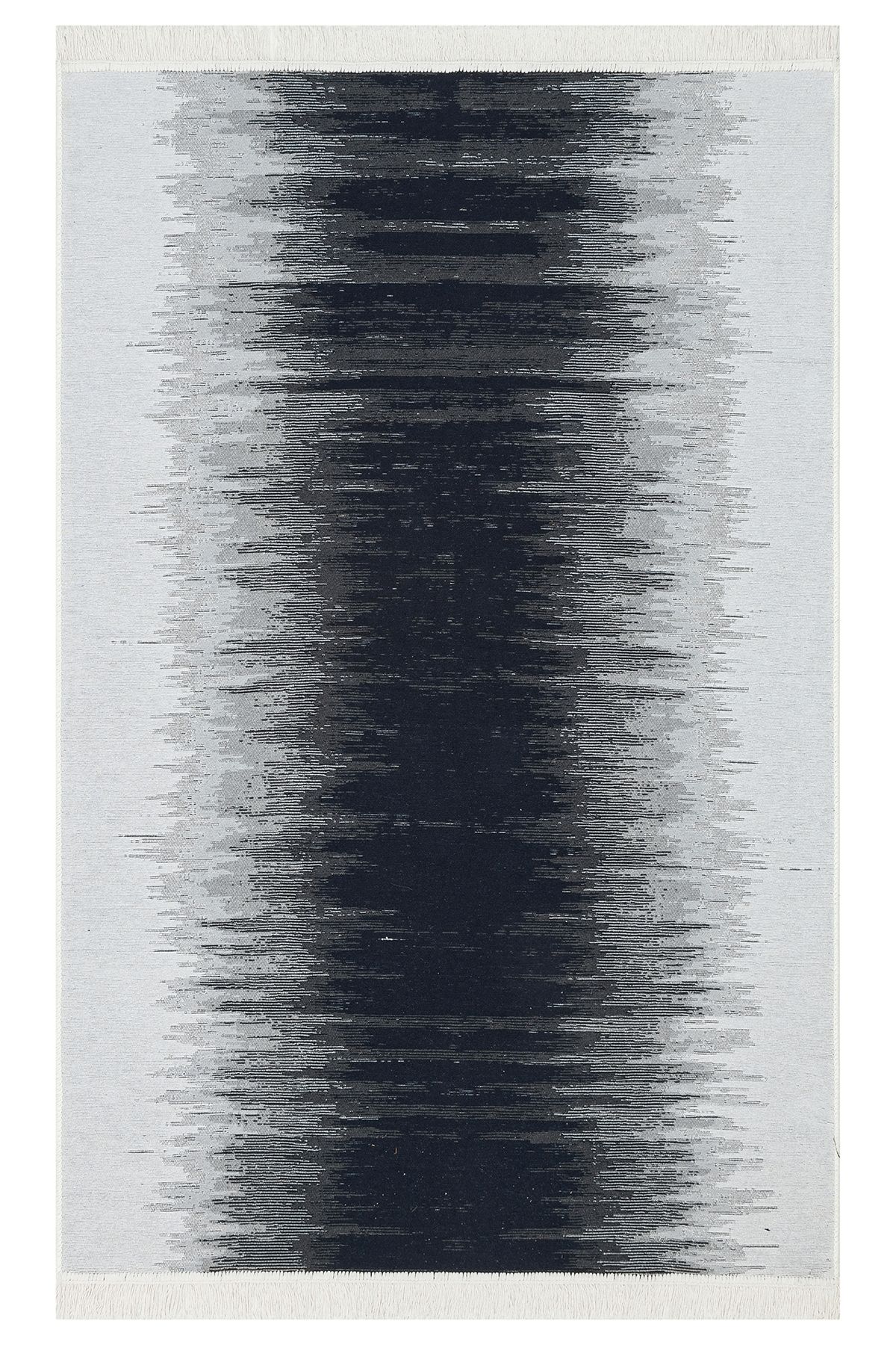 Eko Halı Mayer Halı Arya 40 Black Whıte Yıkanabilir Çift Taraflı Modern Desenli Dokuma Kilim