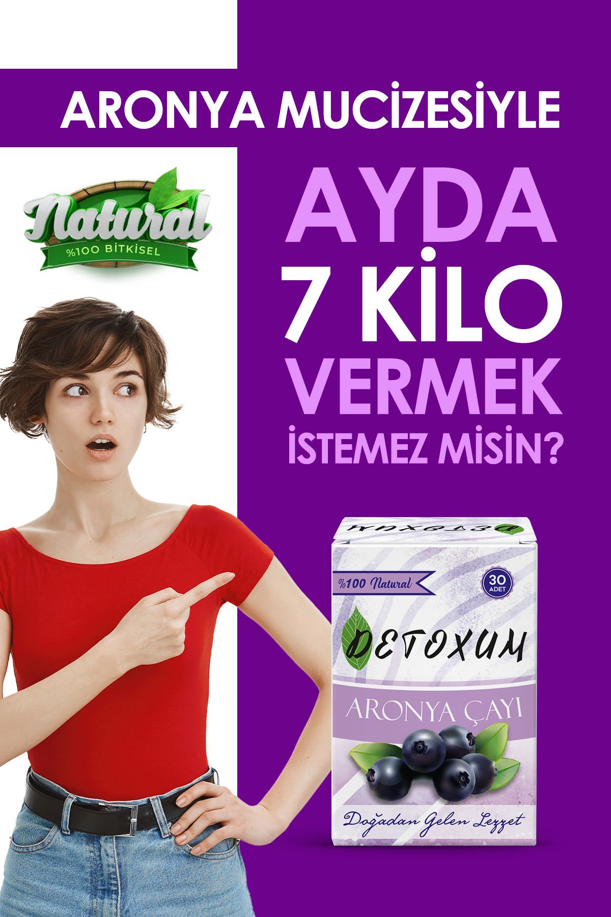 Detoxum Zayıflama,kilo Vermeye Ödem Atmaya Yardımcı Özel Karışımlı Bitkisel Detox Form Çay 1 Kutu 30adet