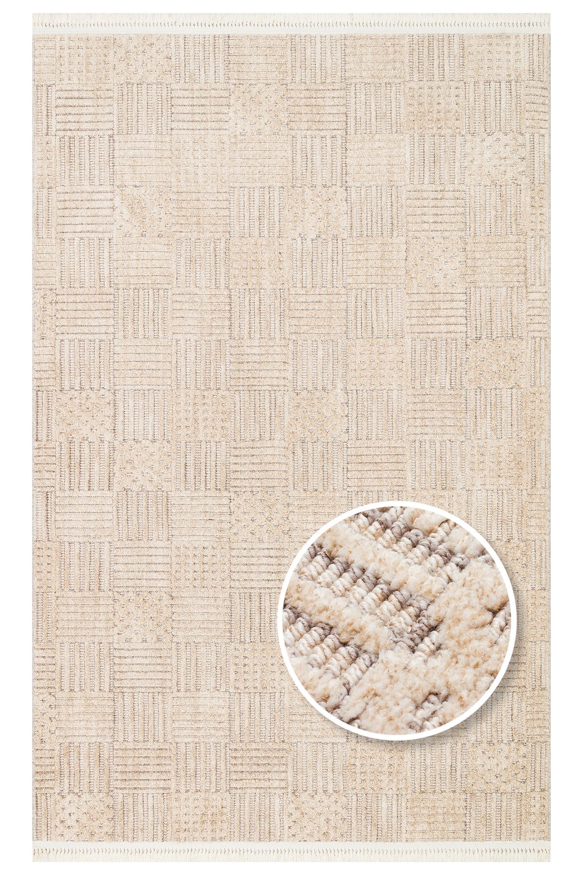 Eko Halı MAYER HALI HURGADA 05 BEIGE GOLD Hav Toz Vermeyen Yumuşak dokulu Modern Makine Halısı