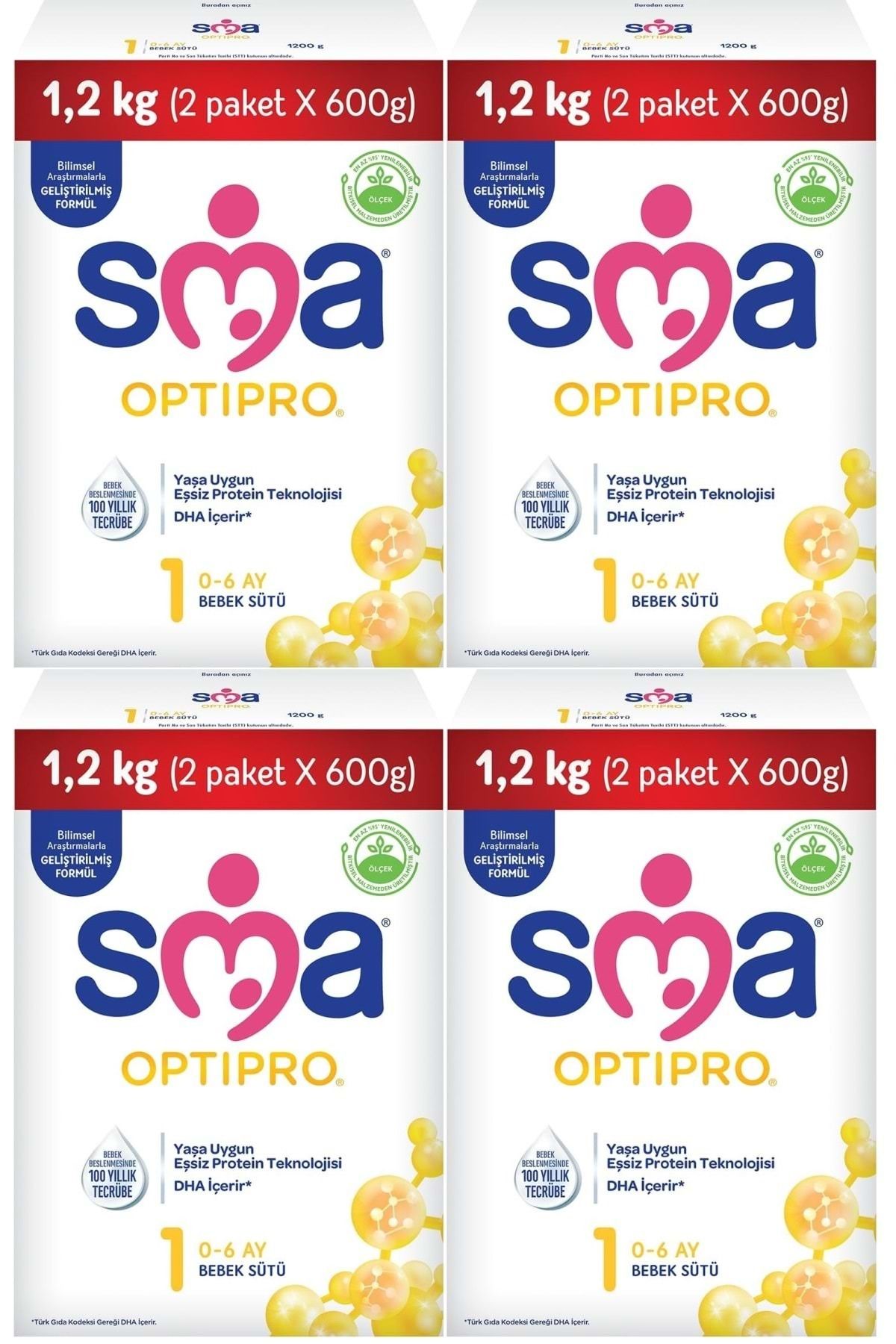 جعبه SMA Optipro 1200GR No:1 Baby Milk (0-6 ماهه) (ست 4 عددی)