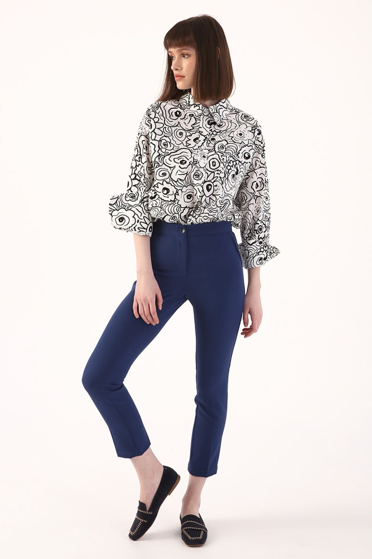 ALLDAY-Pantaloni din stofă Indigo Skinny Leg 5