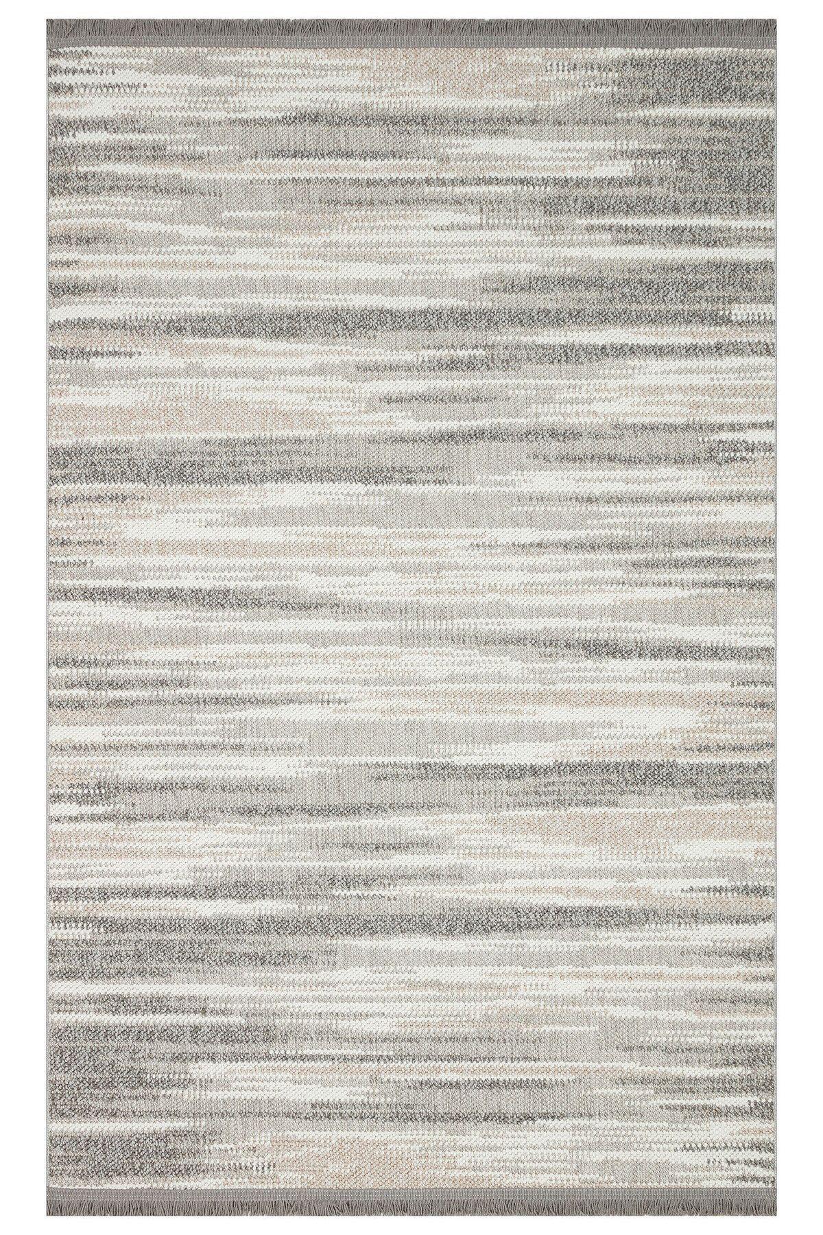 Eko Halı MAYER HALI MOTTO 01 GREY WHITE Yumuşak Tuşeli Örgü Dokuma Modern Makine Halısı