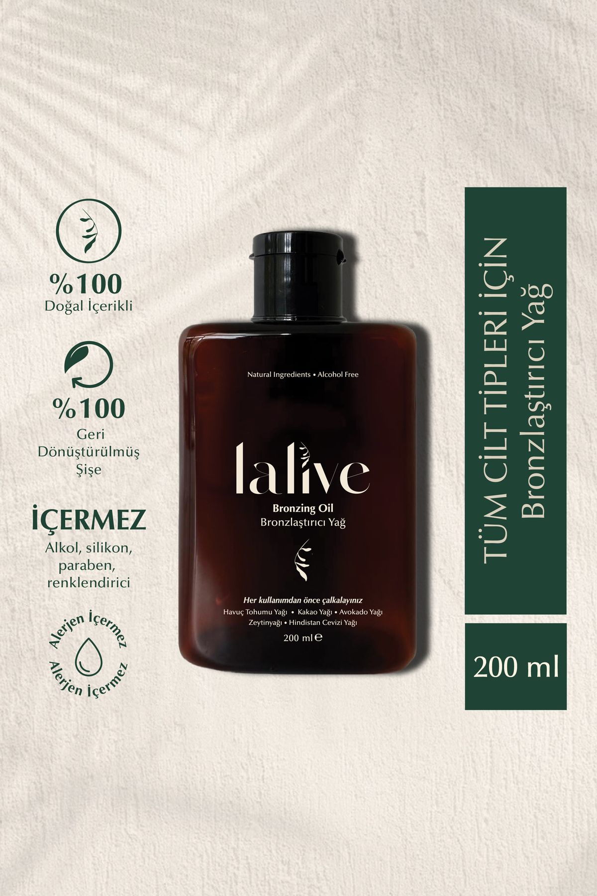 Lalive Işıltı Veren Yoğun Bronzlaştırıcı Yağ 200 ML