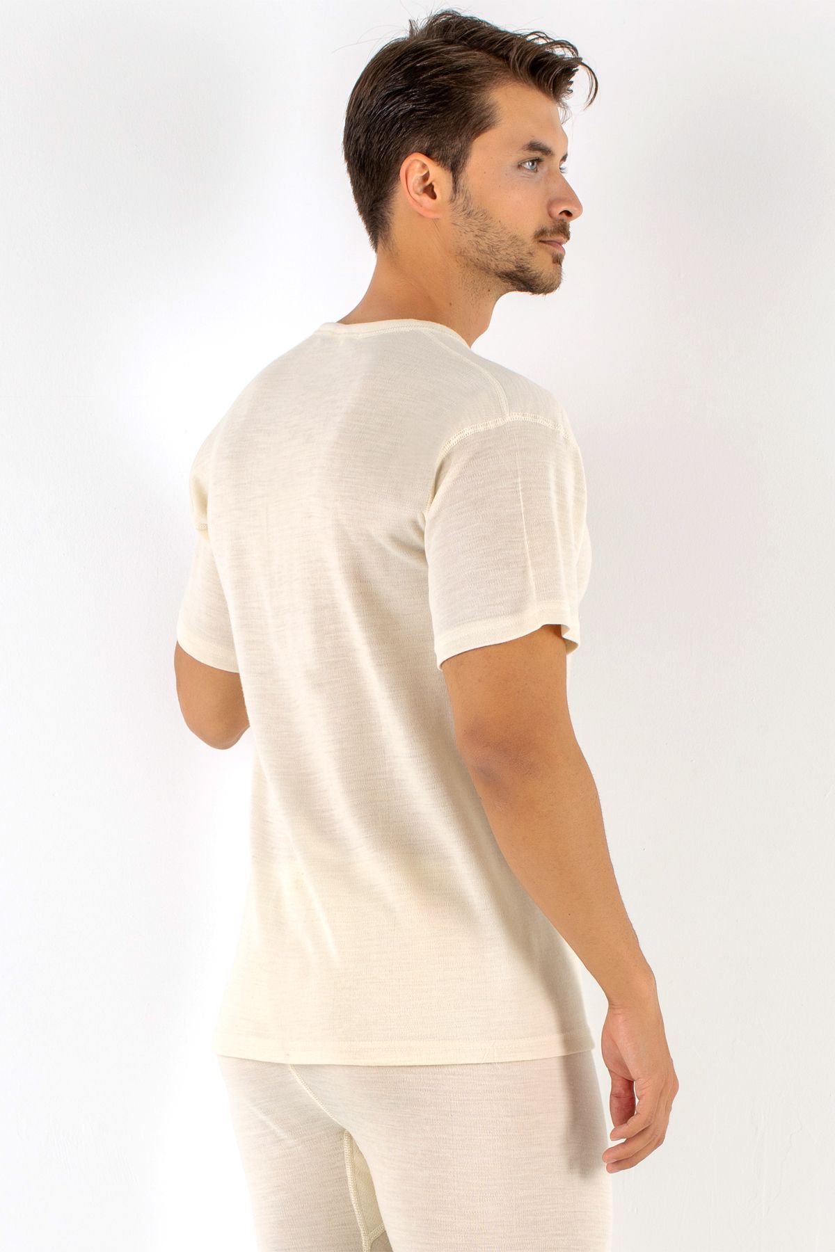 SAFYÜN-Safyun Short Sleeve Wool Undershirt 2