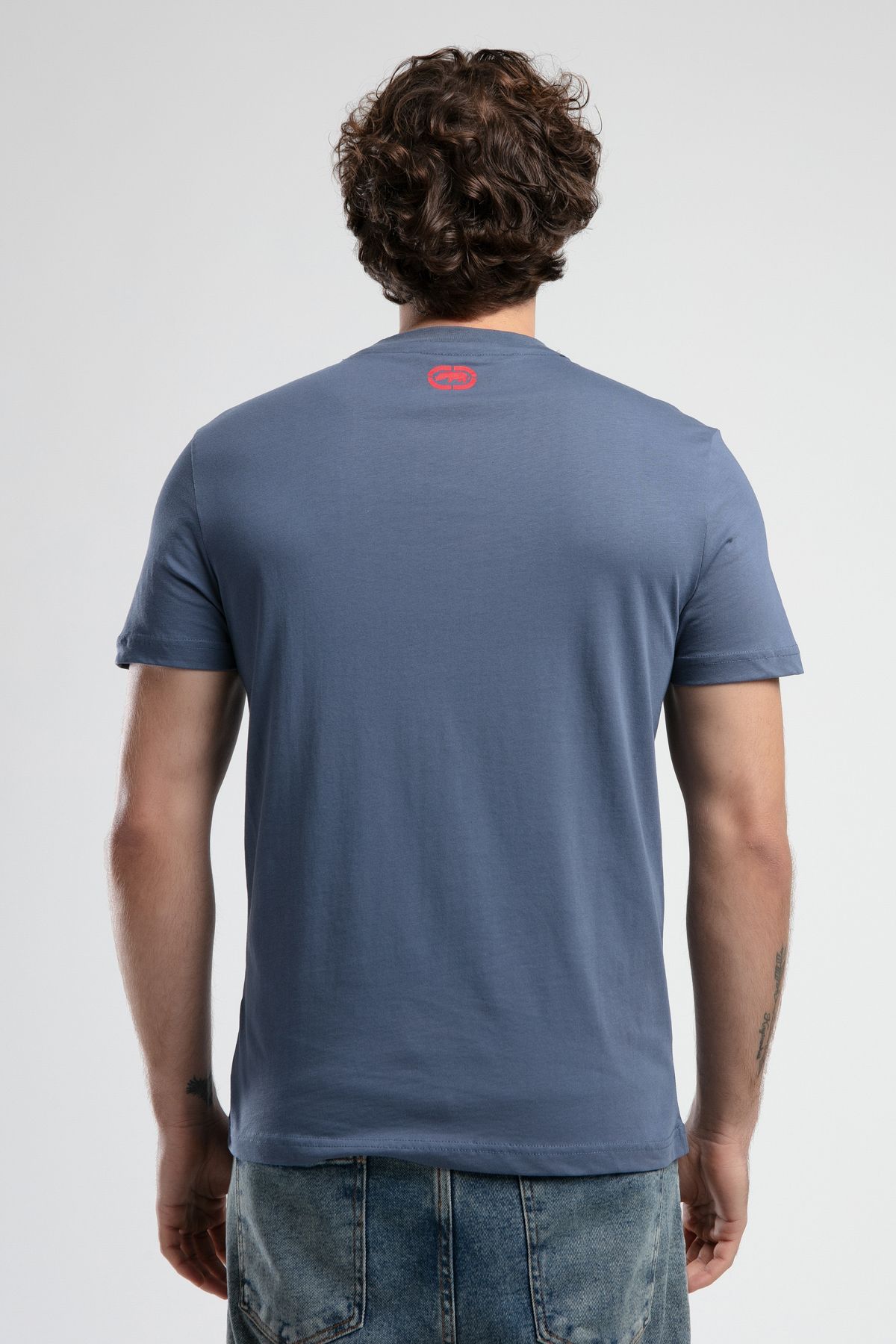 ECKO UNLTD-Harris Navy Blue Crew Neck Printed Standard Fit Men's Tshirt 5