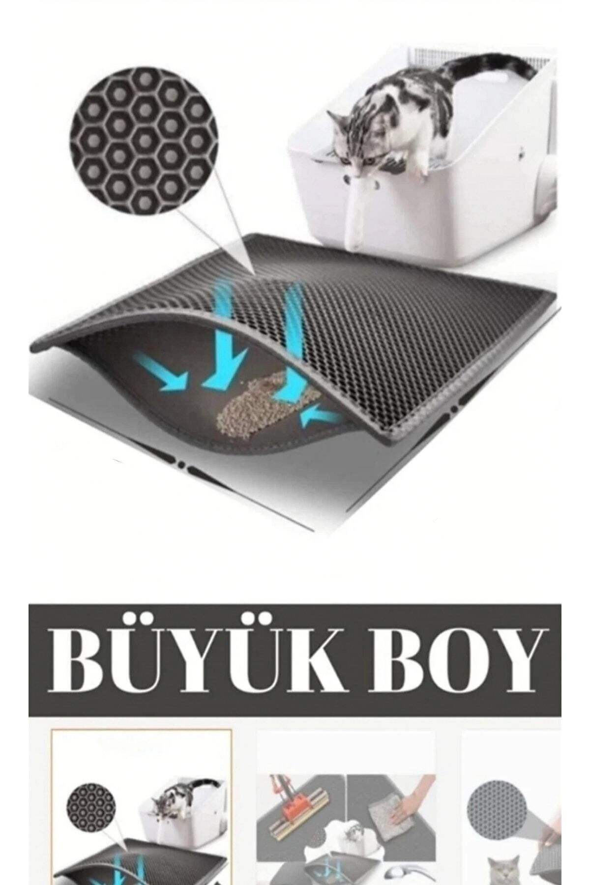 Bio Cat's Elekli Kedi Tuvalet Önü Paspası Büyük Boy Koyu Gri