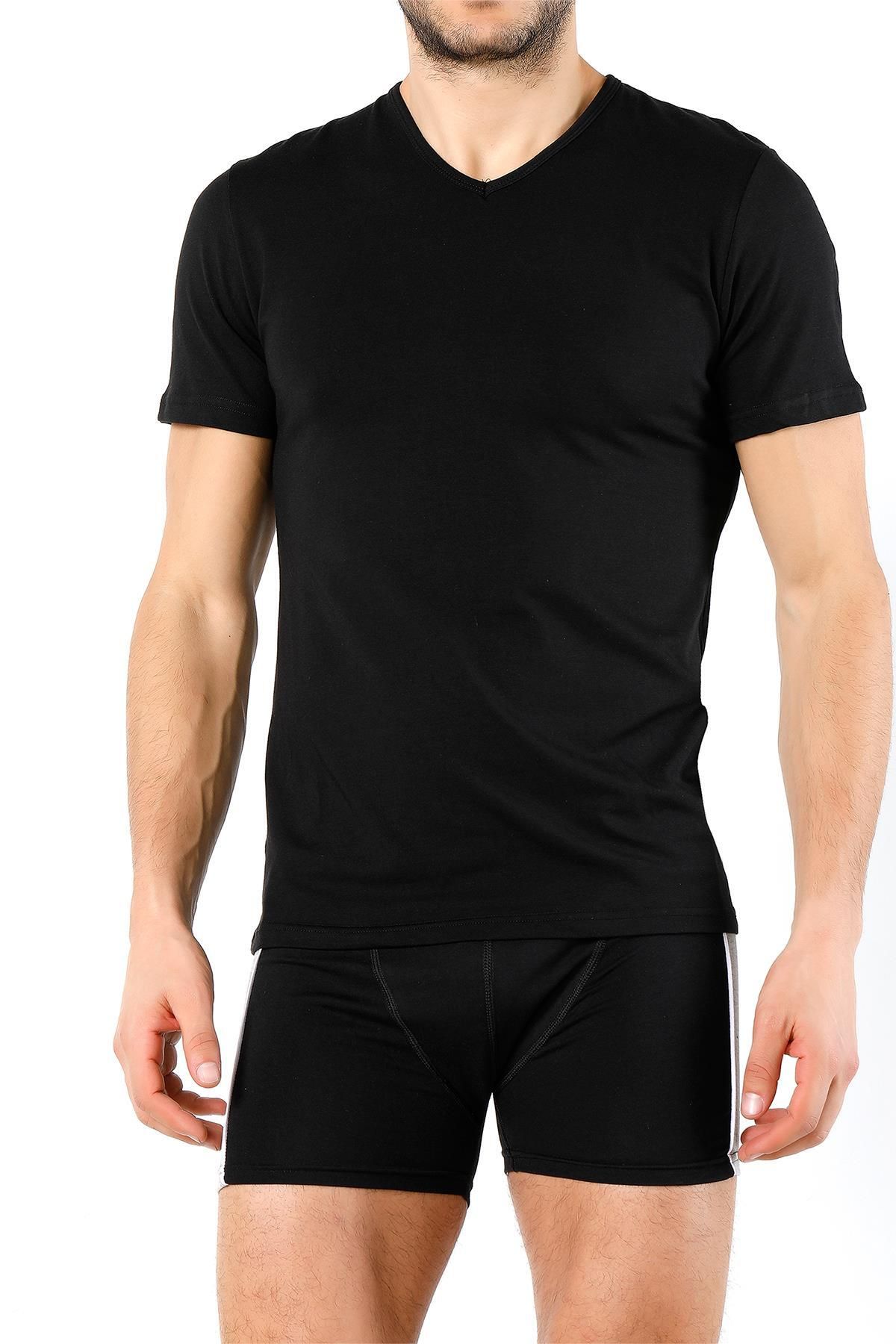 Miorre-Tricou cu mânecă scurtă cu decolteu în V - Strech modal 6