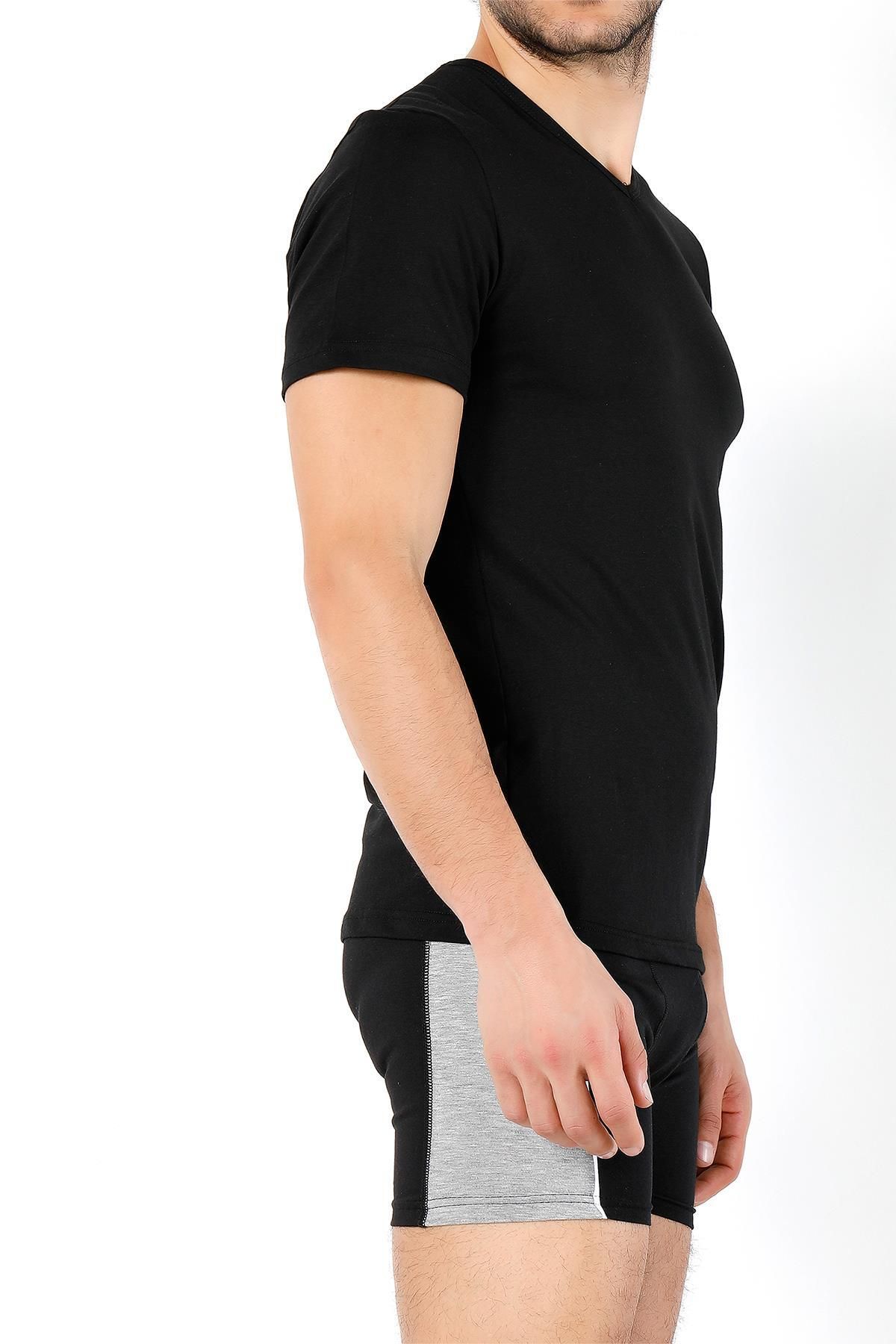 Miorre-Tricou cu mânecă scurtă cu decolteu în V - Strech modal 2