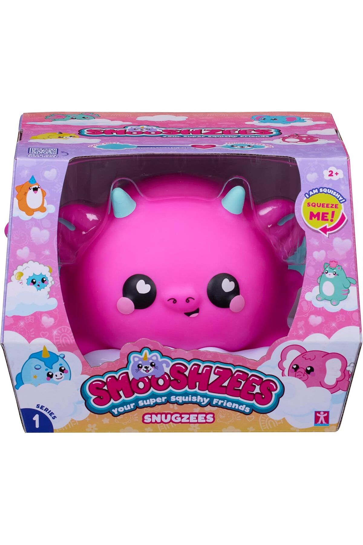Smooshzees-Snugzees, Dinky, Pink Dragon, Collectable Characters, Supersoft, Cuddly and Squishy 1