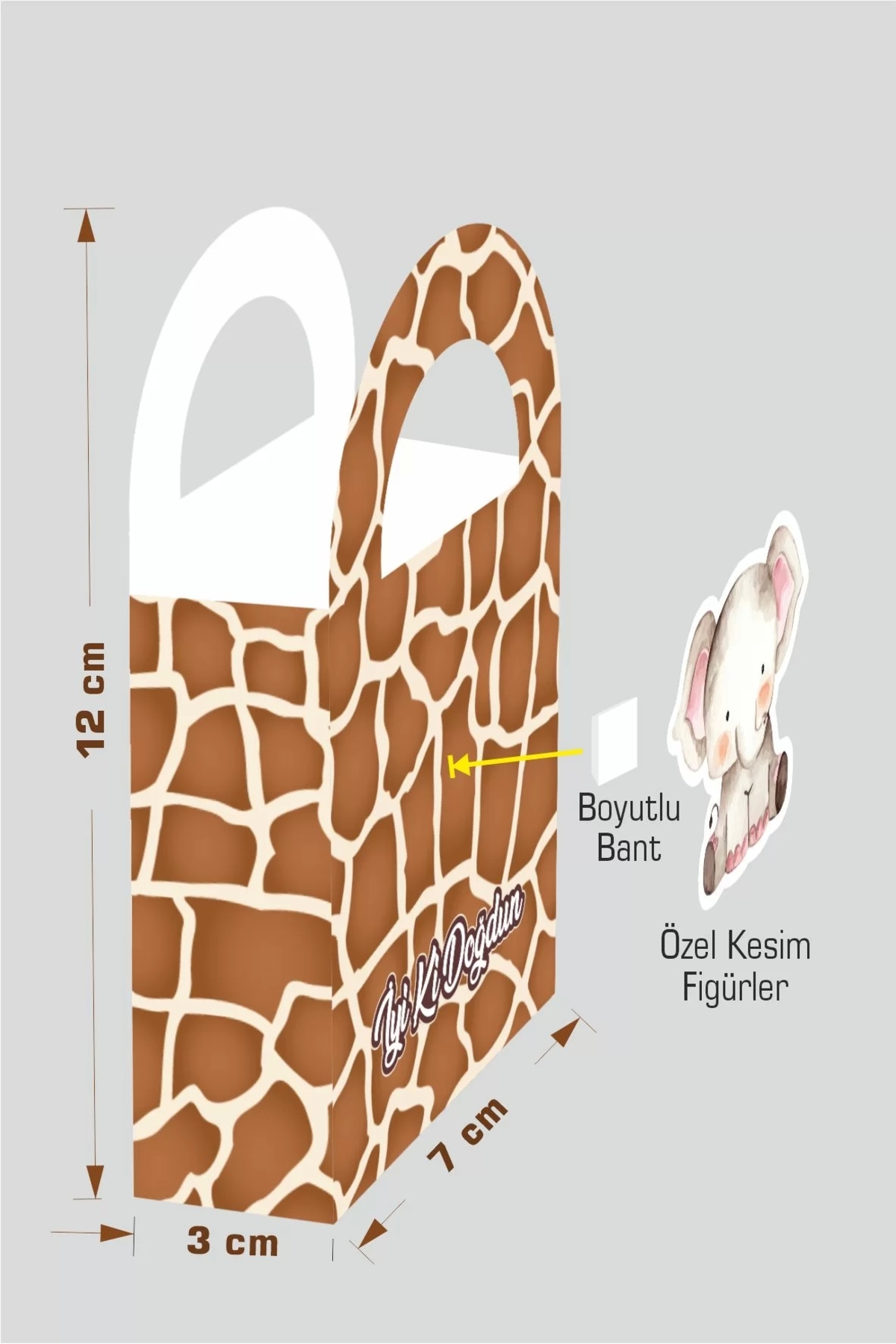 neşeli günlerim Safari Pastel Temalı Mini Çanta 12x7 Cm *8'li Paket fotoğrafı 2 (önizleme)