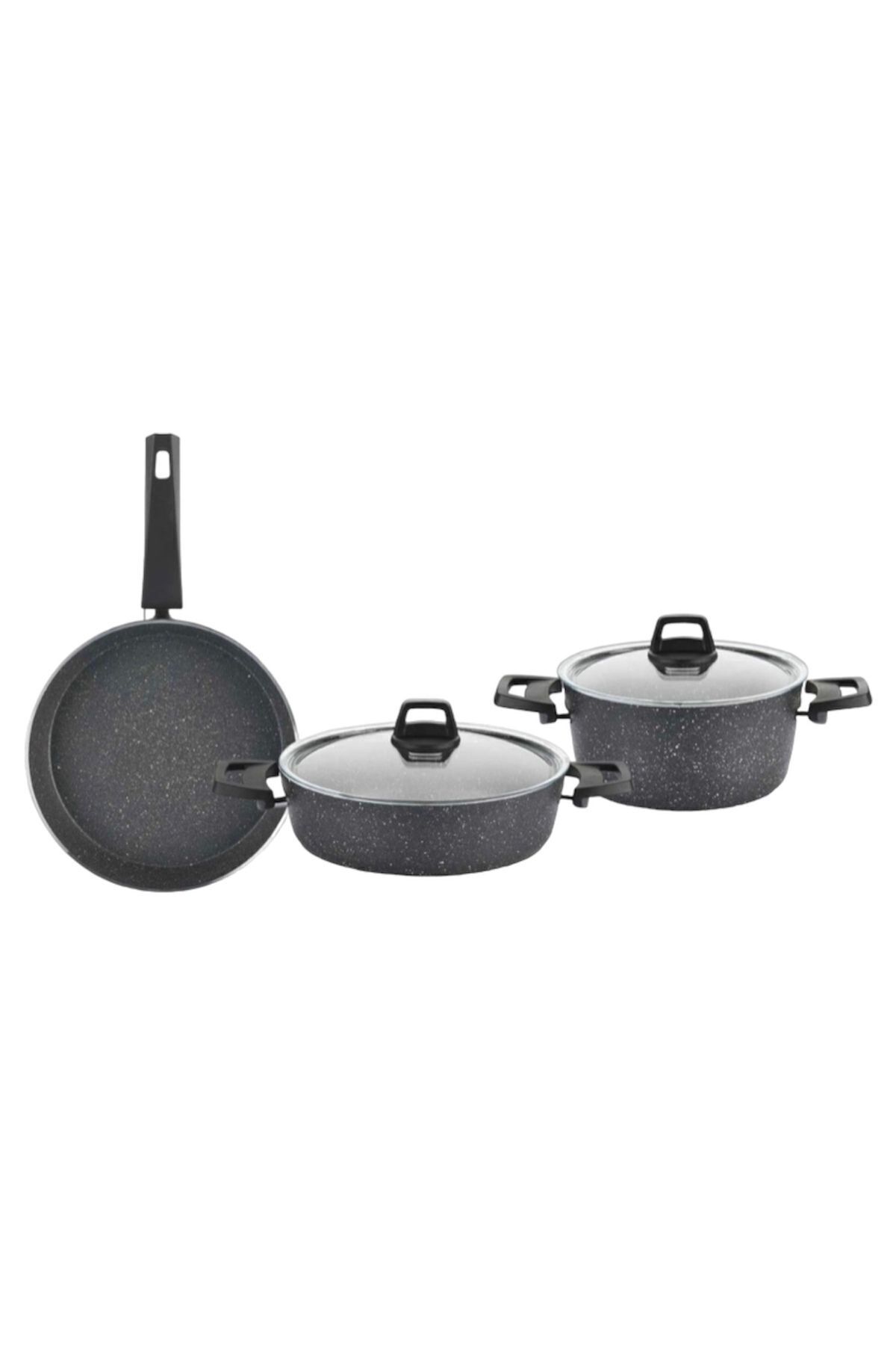 Bayev-Gray Julia 5-Piece Cookware Set with Pan Lid, Deep Pot and Dowry Set 2