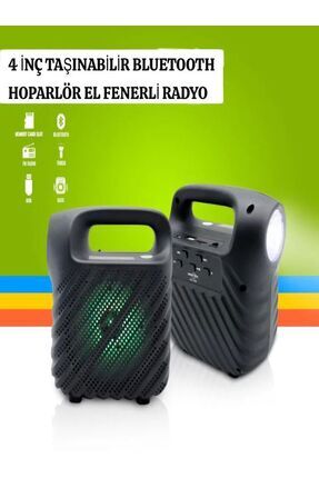 ULTRATEKNO GTS1525 RGB Işıklı 4 inç Taşınabilir Bluetooth Hoparlör FM Radyo P...
