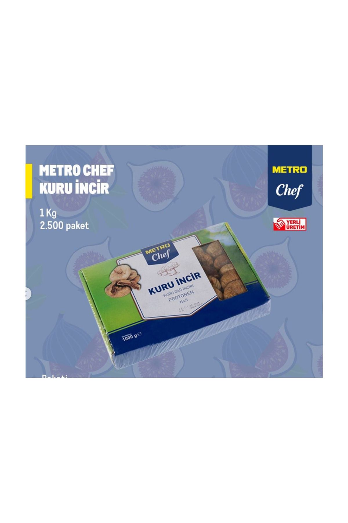 Metro Chef Kuru İncir Kuru Dağ İnciri 1000gr