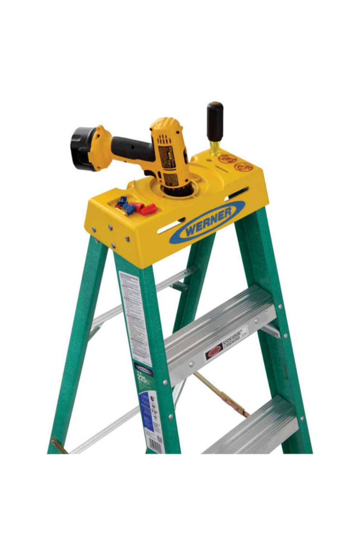 WERNER-Type II Durable and Sturdy Fiberglass Step Ladder 6ft 4