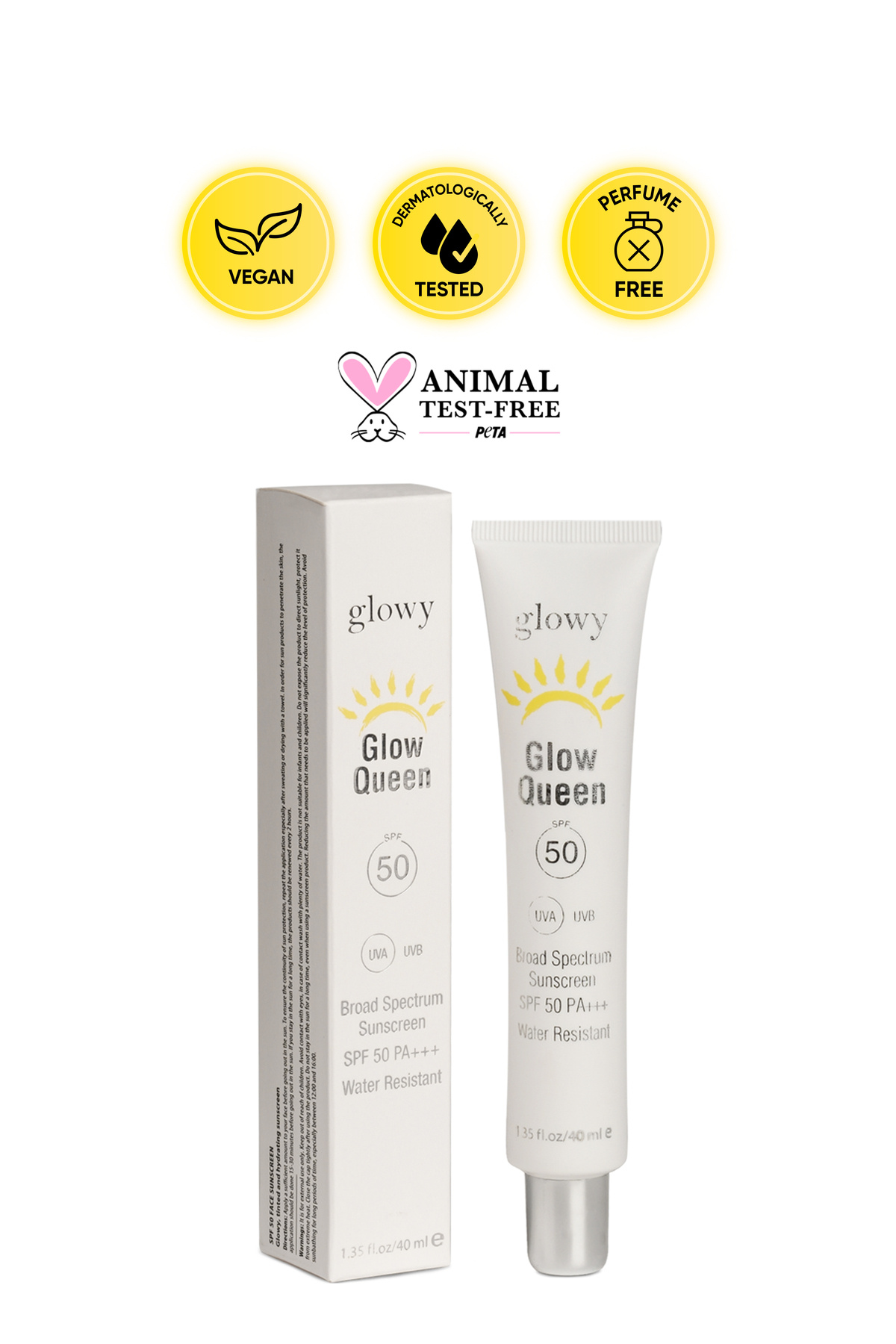 GLOWY-Glow Queen SPF50 - كريم الوجه المعادل للون البشرة 40 مل واقي من الشمس 2