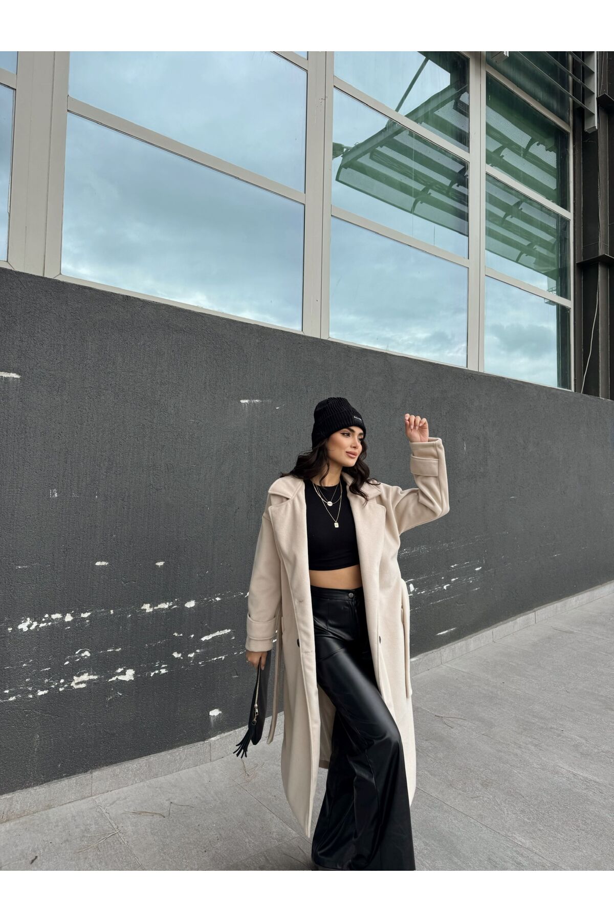 Sindimoda  Sheila Kaşe Oversize Kaban 2985 - Görsel 5