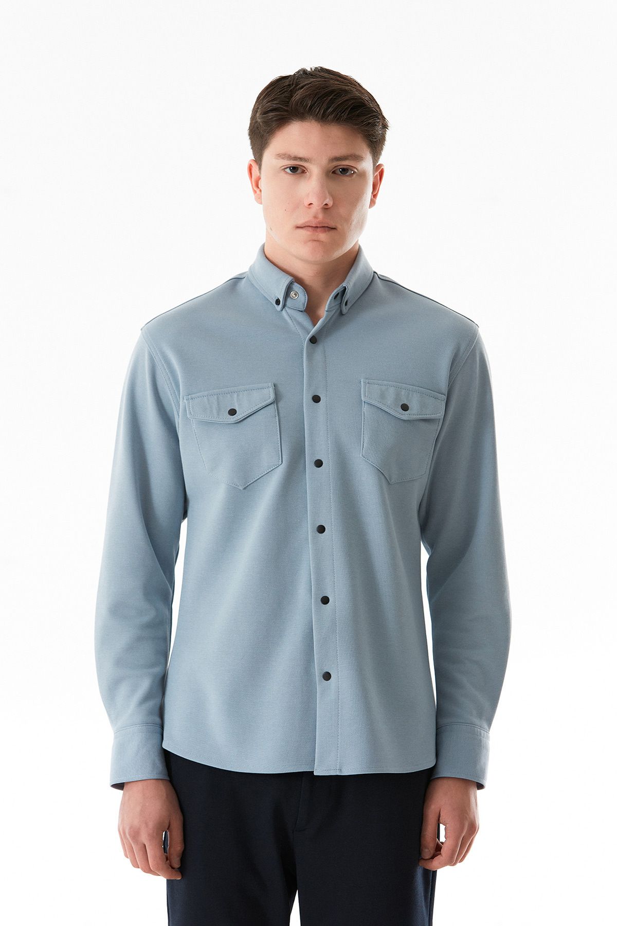 Fulla Moda-Double Pocket Snap Shirt 8