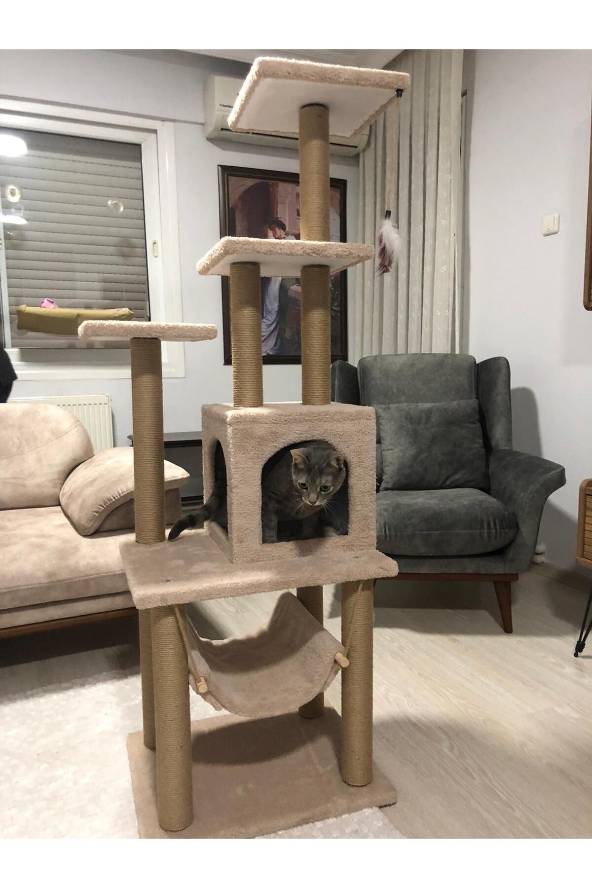 pethomealpi-Luxury Cat Scratching and Play Platform - with Hammock and Nest 4
