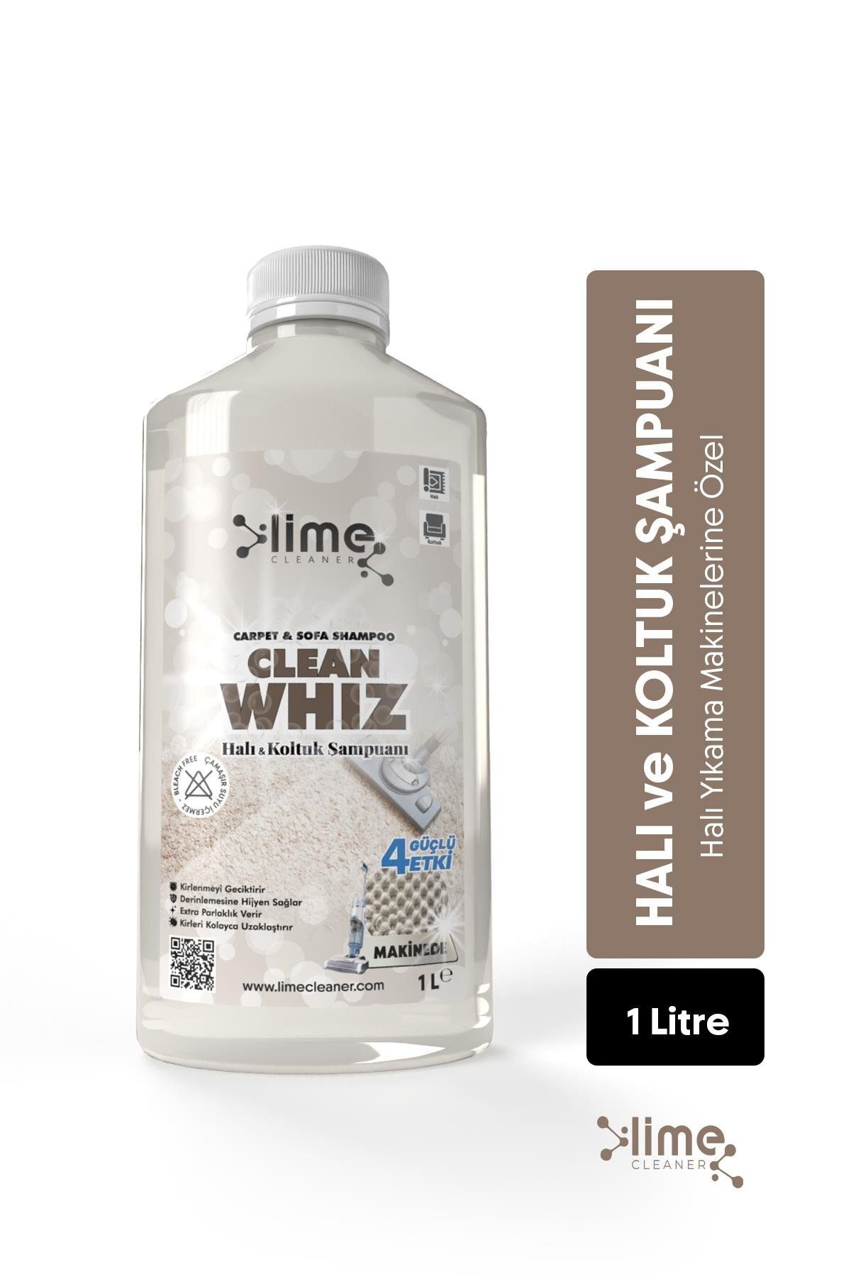 Lime Cleaner Makinelere Özel Halı ve Koltuk Şampuanı  Güçlü Etki  1 lt