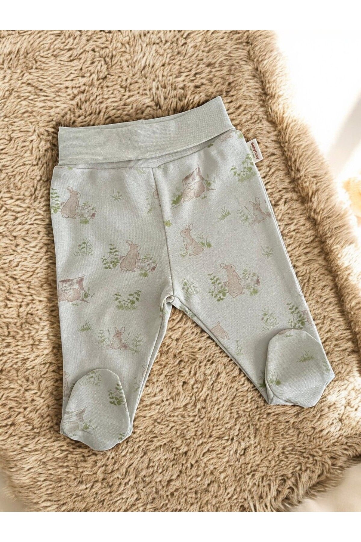 CreativeBebe-Unisex Organic Trousers Set of 2 with Folded Waist and Elastic Booties 3