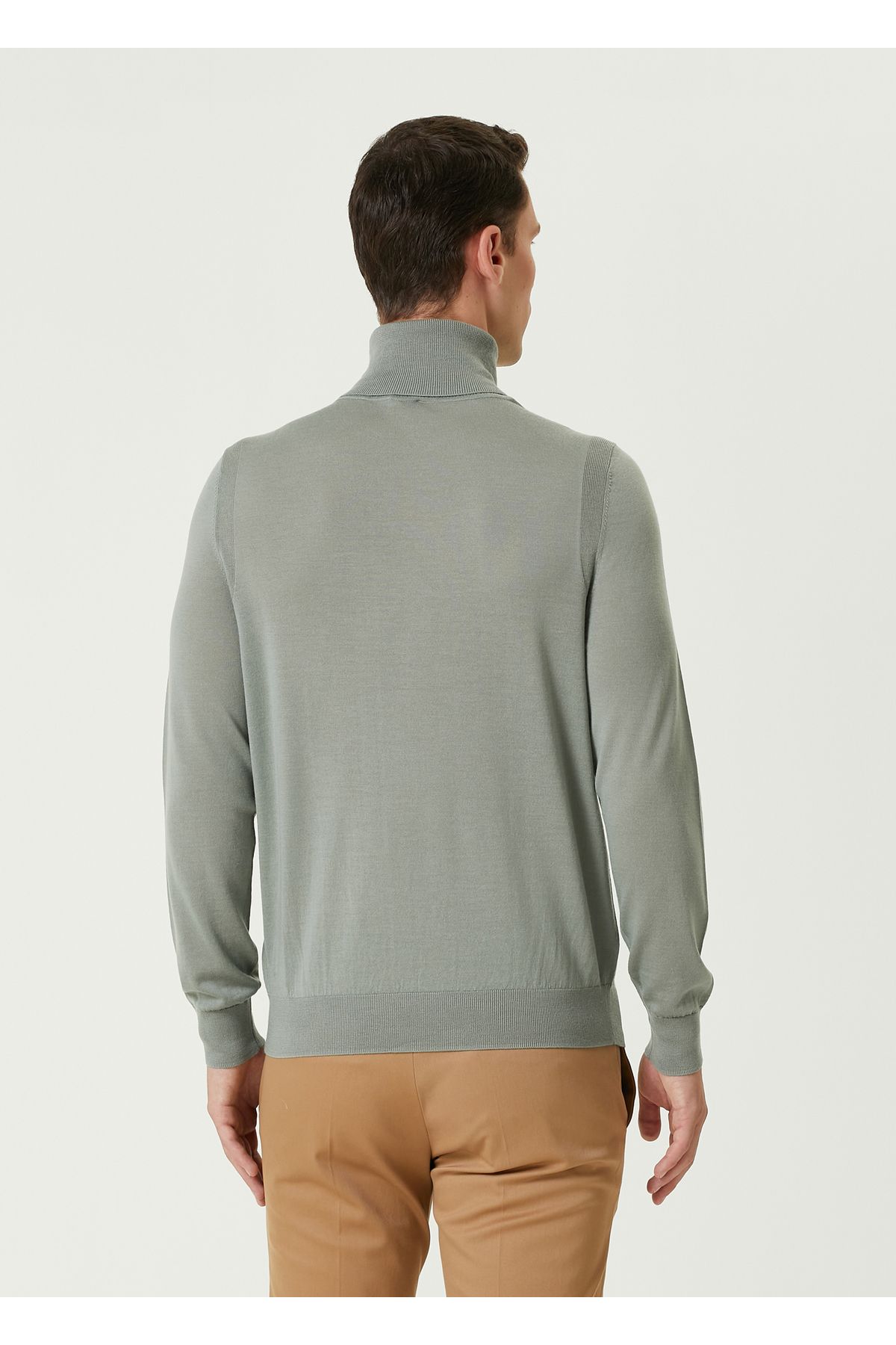 Paul Smith-Light Green Turtleneck Merino Sweater Size: m 4