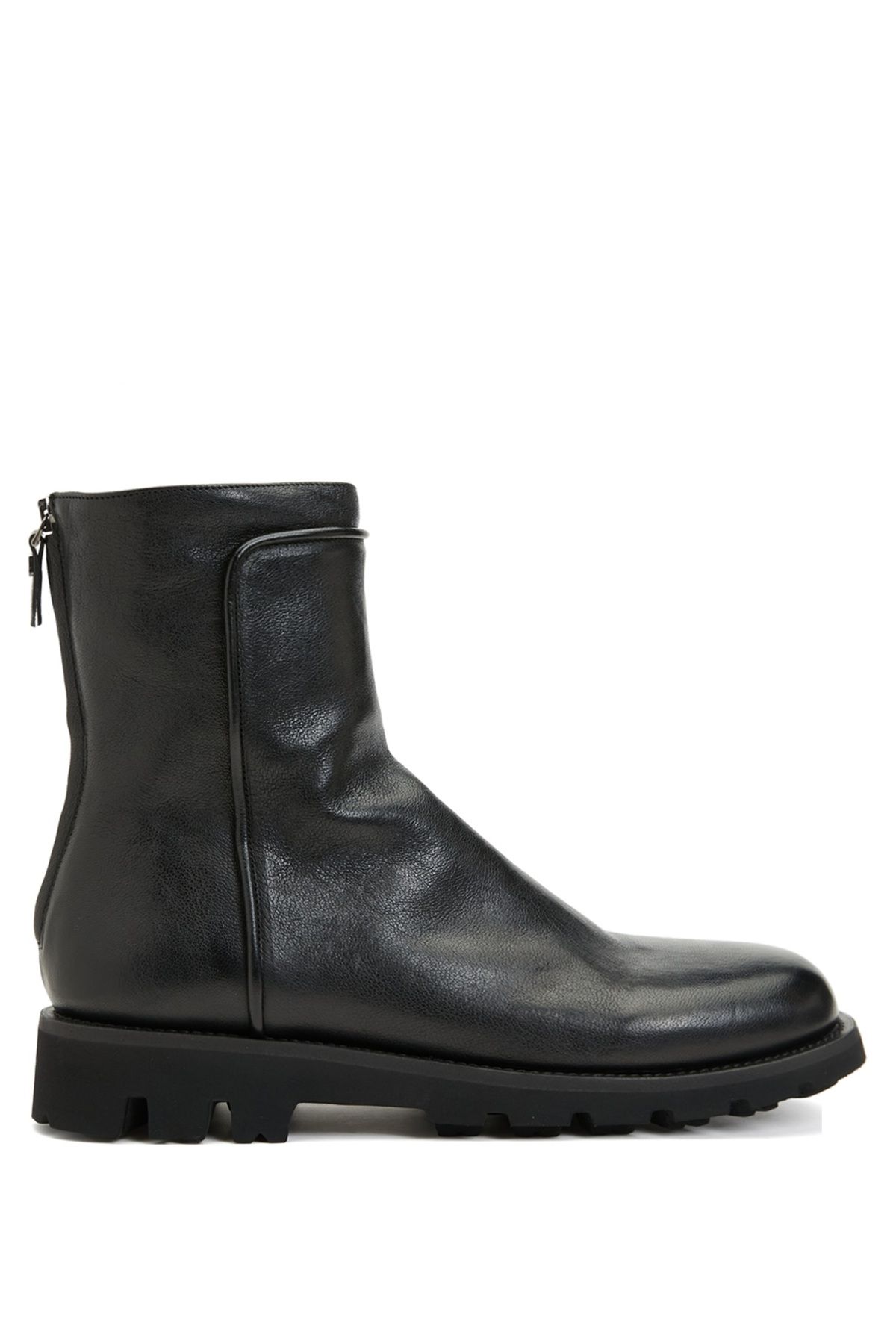 Pantanetti-Men's Black Leather Boots Size: 44.5 1