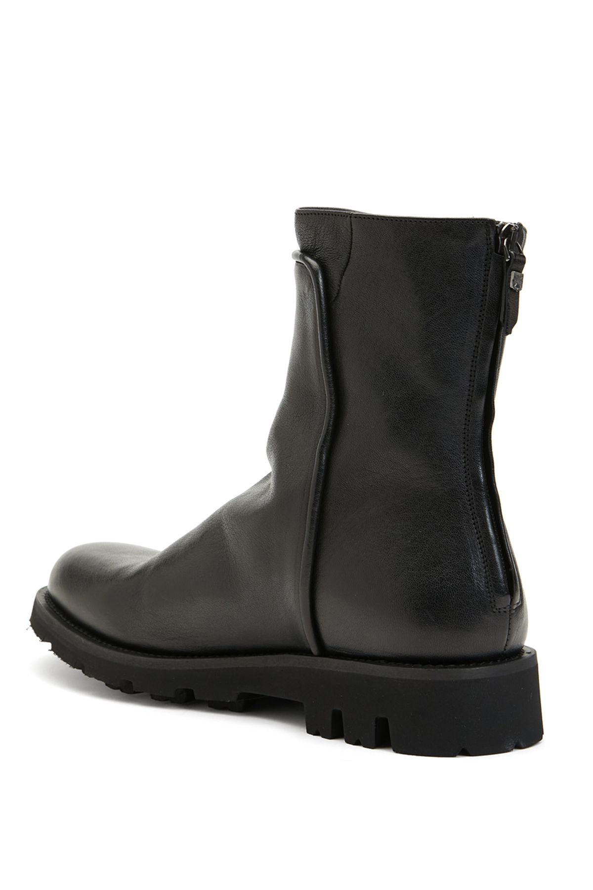 Pantanetti-Men's Black Leather Boots Size: 44.5 3