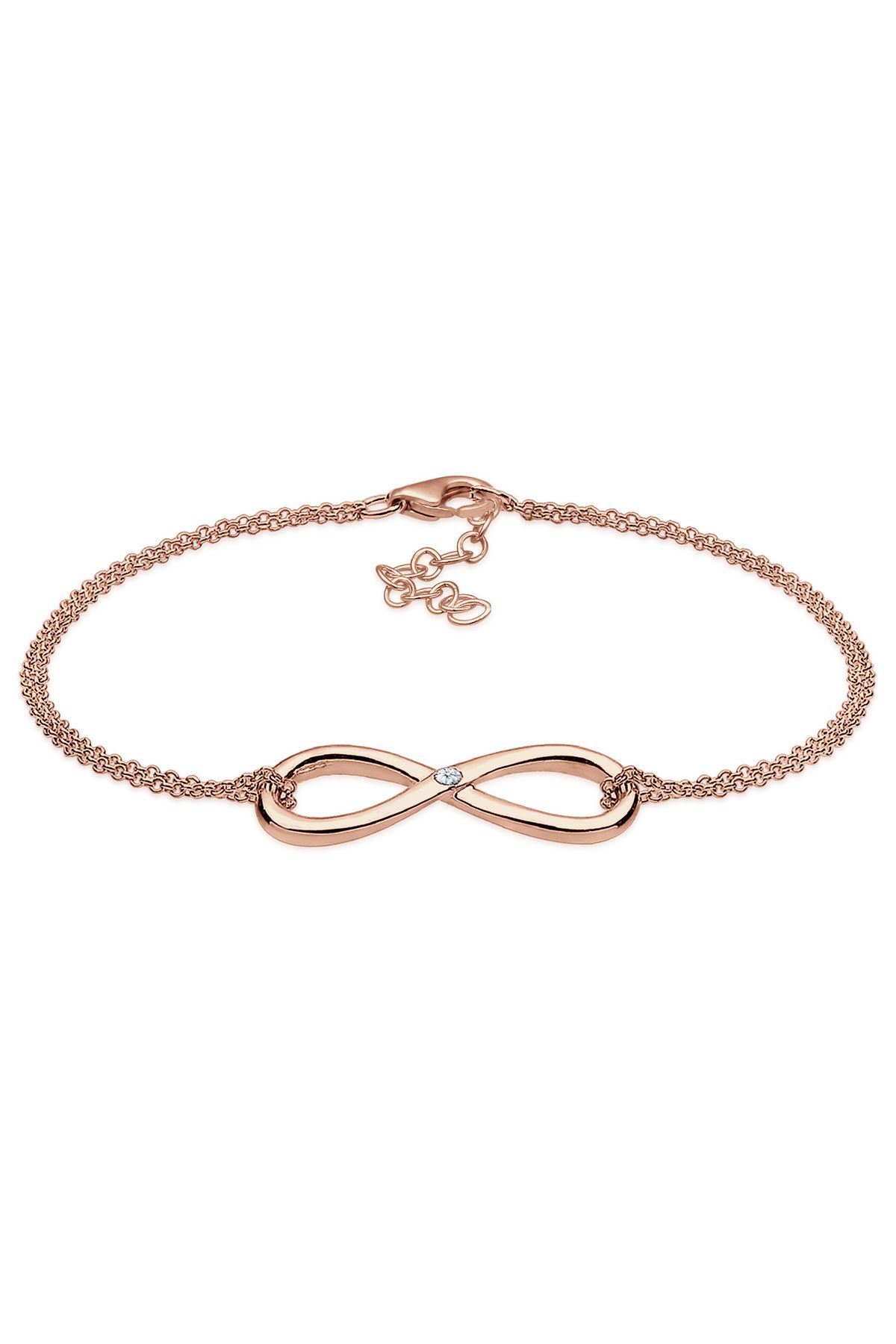 ELLI-Náramek Dámský přívěsek Infinity Basic s diamanty (0,03 CT.) 925 Sterling Silver 1