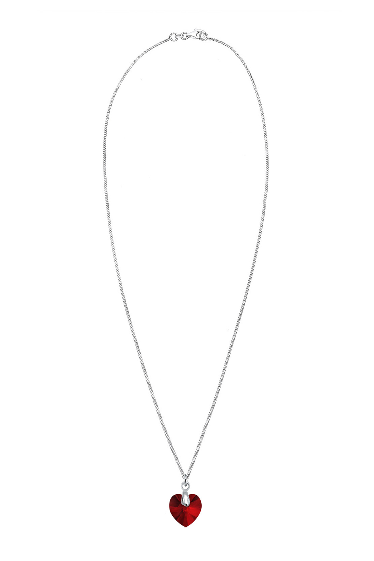 ELLI-Halskette Glamorous Red Heart mit Kristallen in 925 Sterling Silber 3