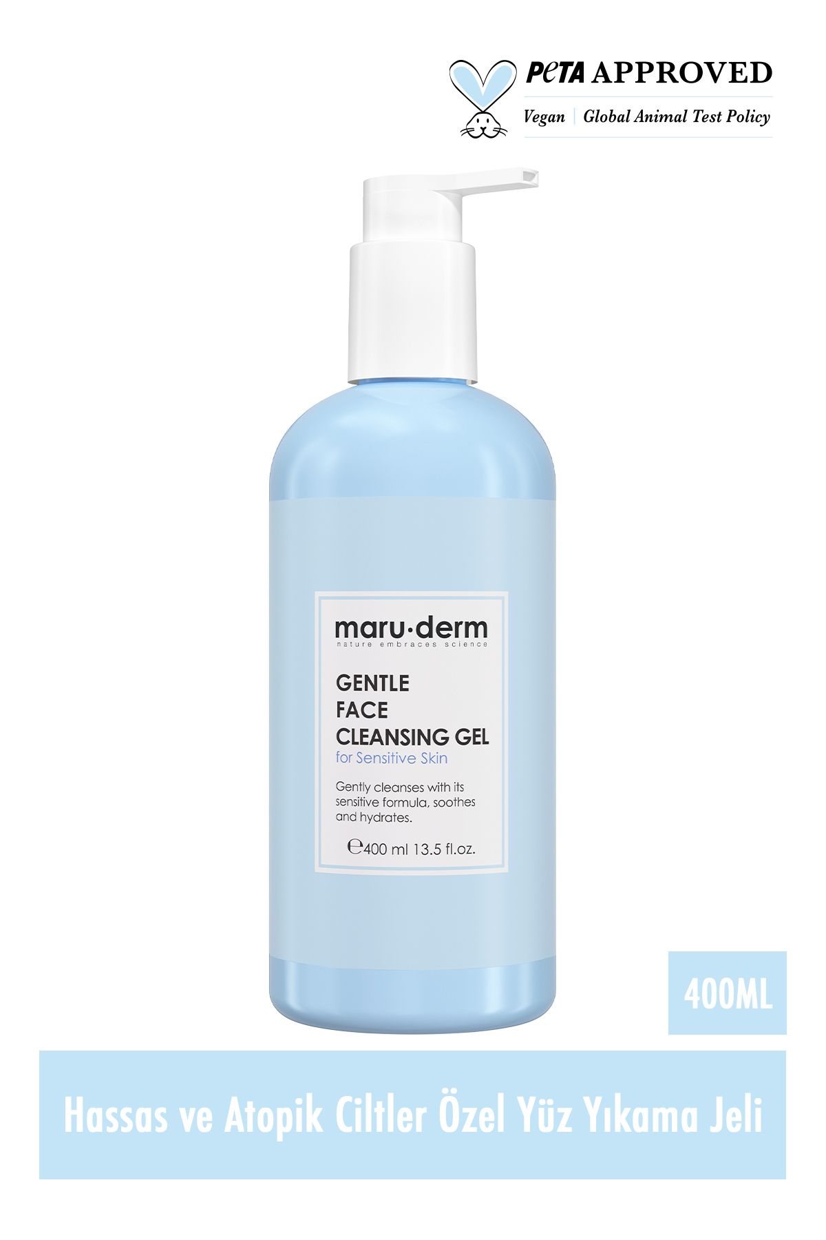 ژل پاک کننده صورت مارودرم برای پوست های حساس و آتوپیک 400 میلی لیتر Maru.Derm