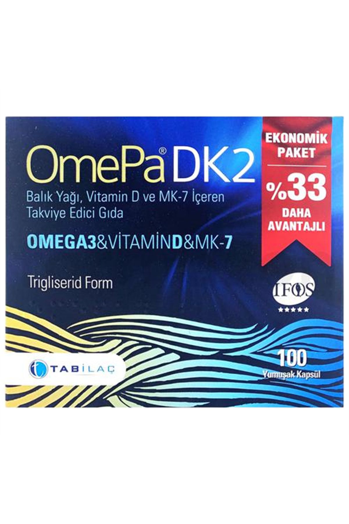 Omepa Dk2 Omega 3 & Vitamin D & Menaq7 100 Yumuşak Kapsül